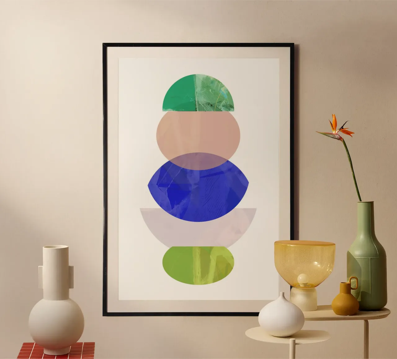 Coloured Shapes Stack I poster by Cartissi