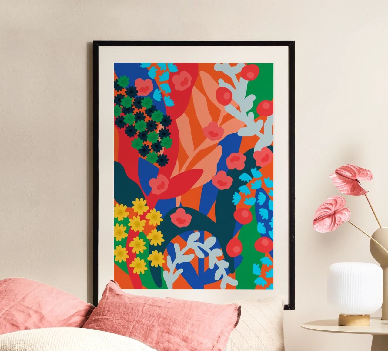 Blumige Harmonie Poster von Rafaela Mascaro