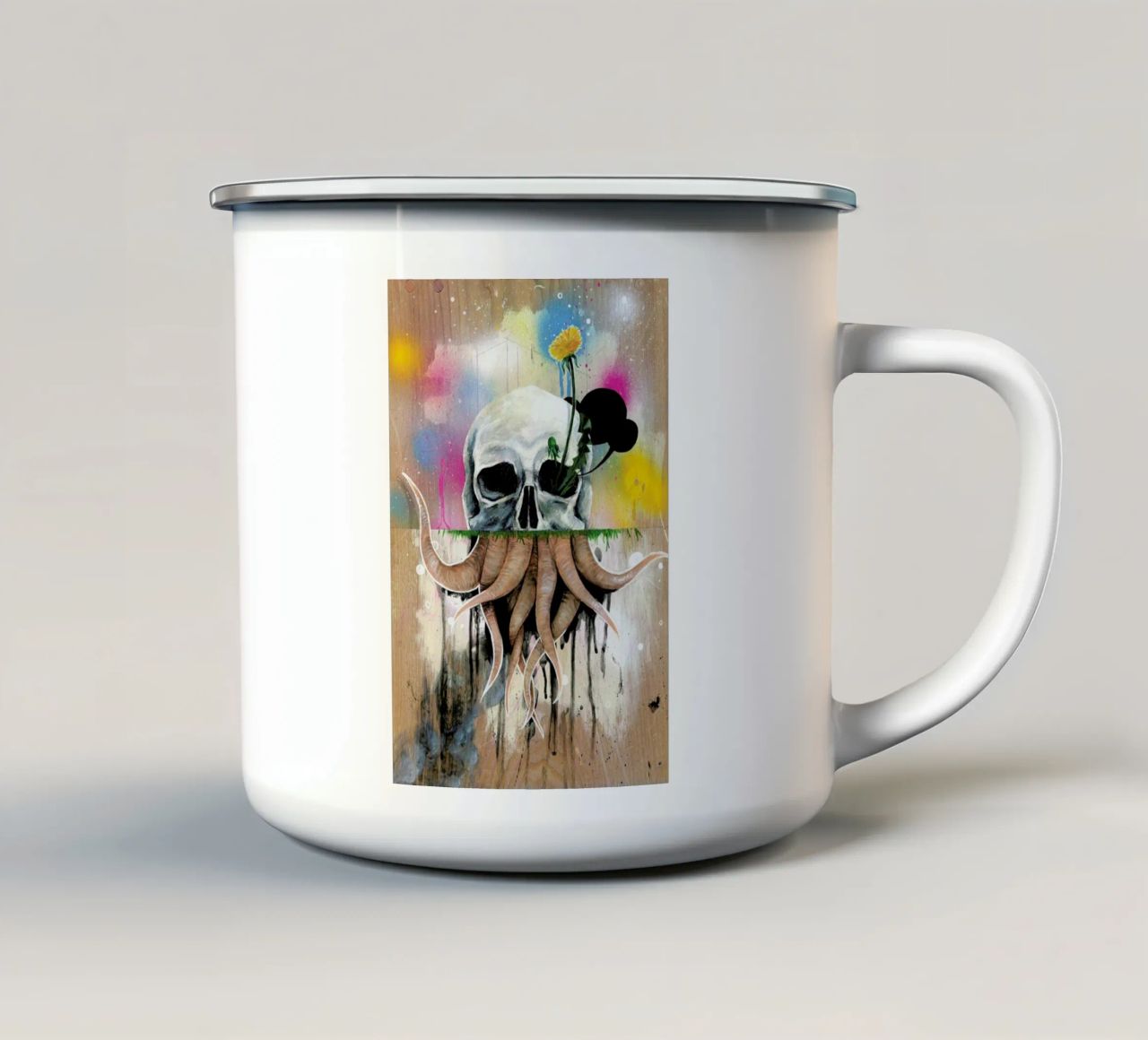 Skull Roots tazza in smalto da Famous When Dead