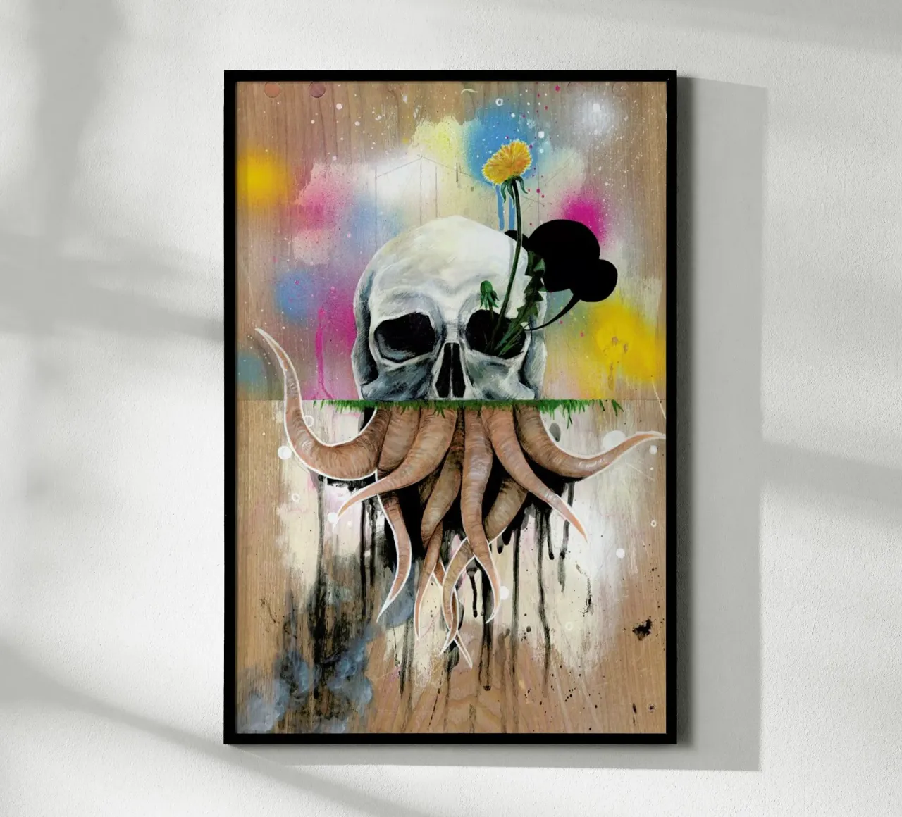 Skull Roots poster con telaio in plastica da Famous When Dead