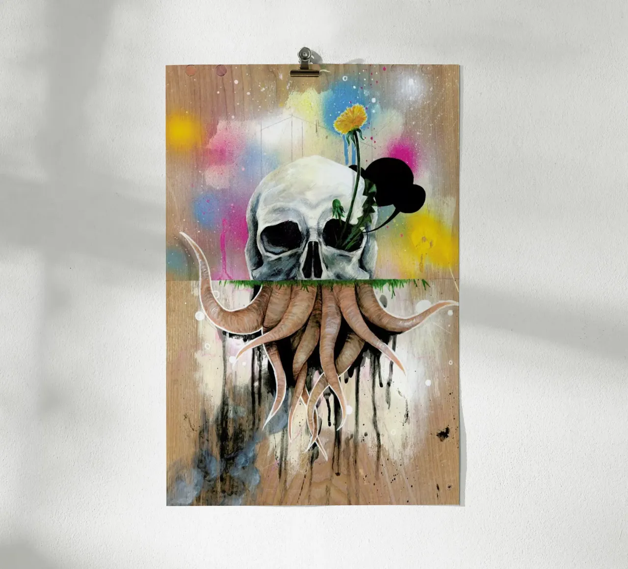 Skull Roots poster con telaio in plastica da Famous When Dead