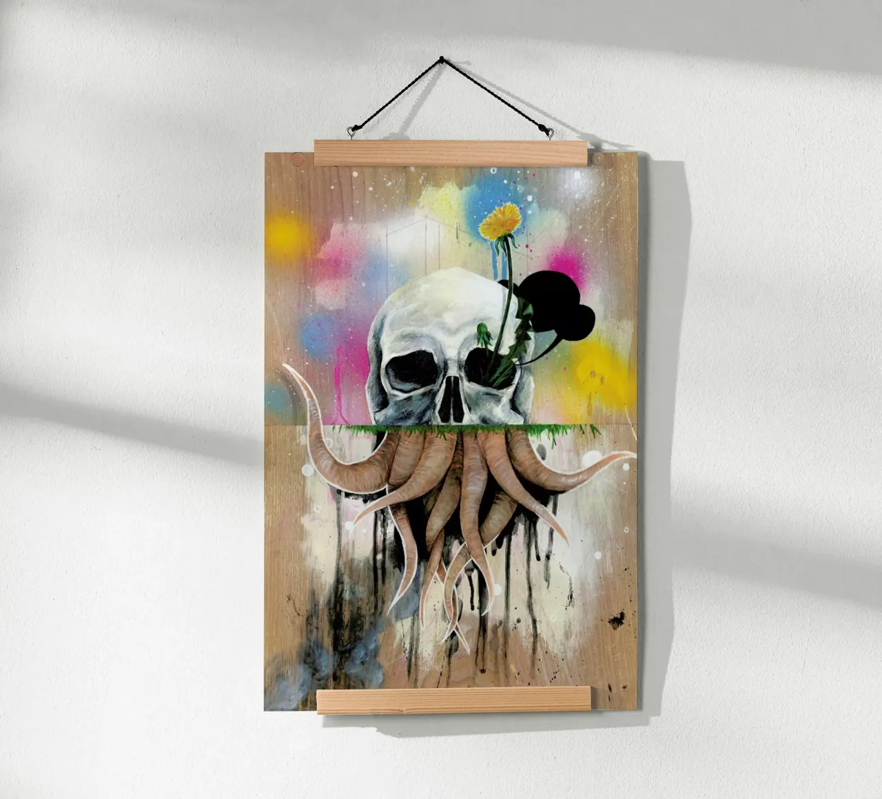 Skull Roots poster con telaio in plastica da Famous When Dead