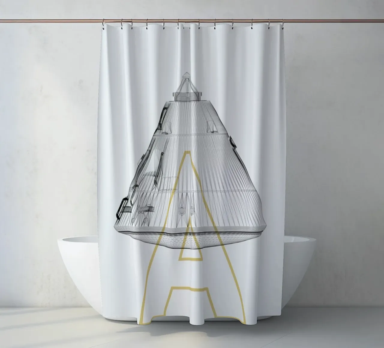 Apollo 11 2 tenda da doccia da Marc Schulthess
