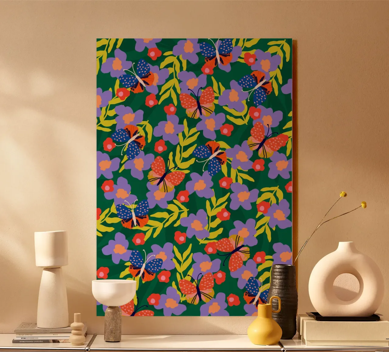 Tropical flower pattern alu-dibond by Rafaela Mascaro