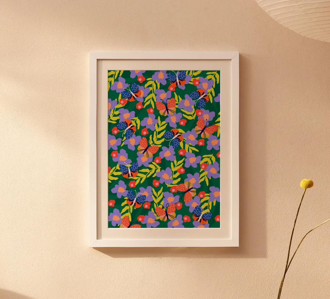 Motivo floreale tropicale poster con telaio in alluminio da Rafaela Mascaro
