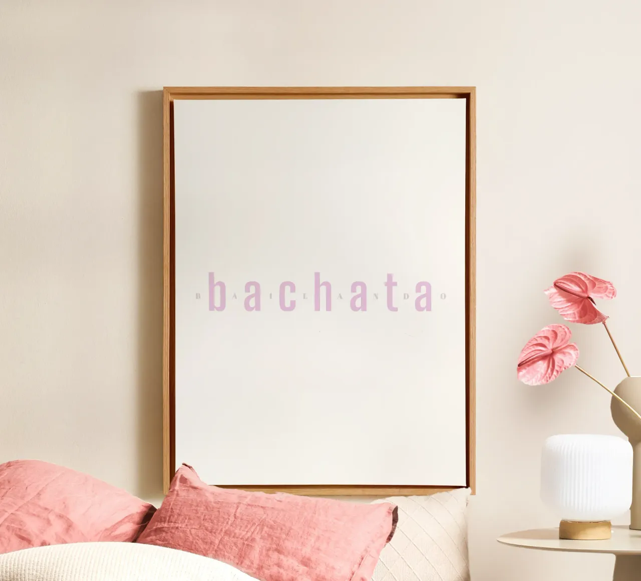 Bailando Bachata I canvas met Baklijst van Bureau Purpur