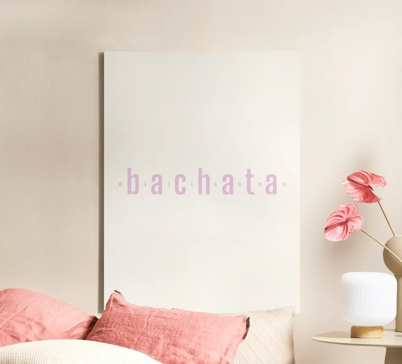 Bailando Bachata I canvas met Baklijst van Bureau Purpur