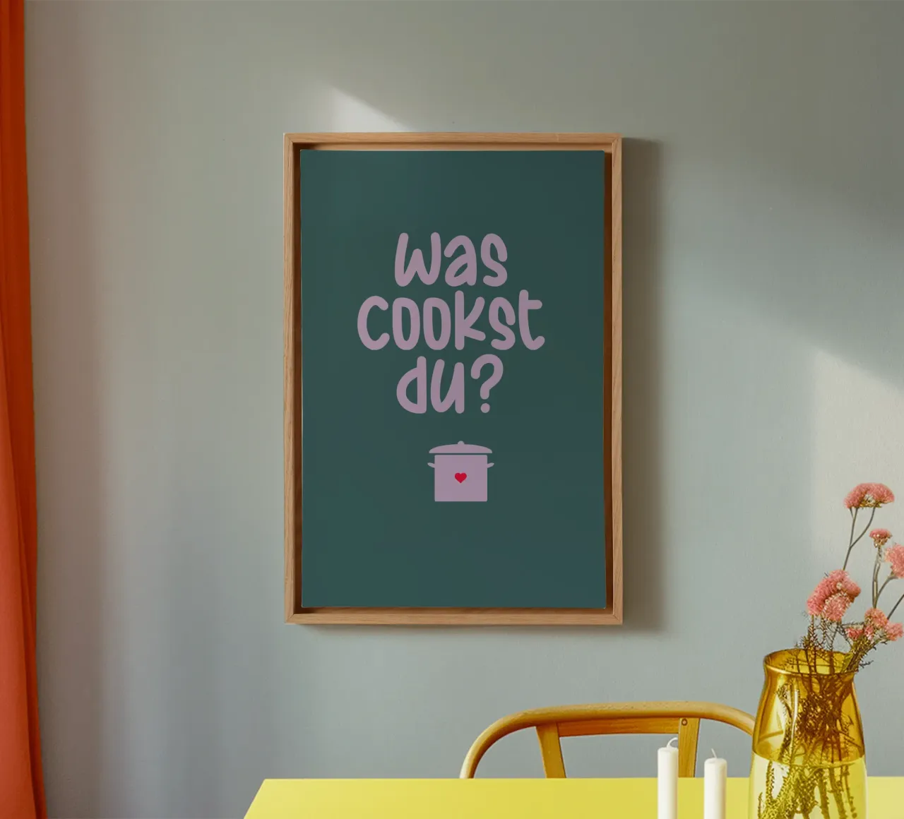 Was cookst Du? Leinwand mit Schattenfugenrahmen von maramirage