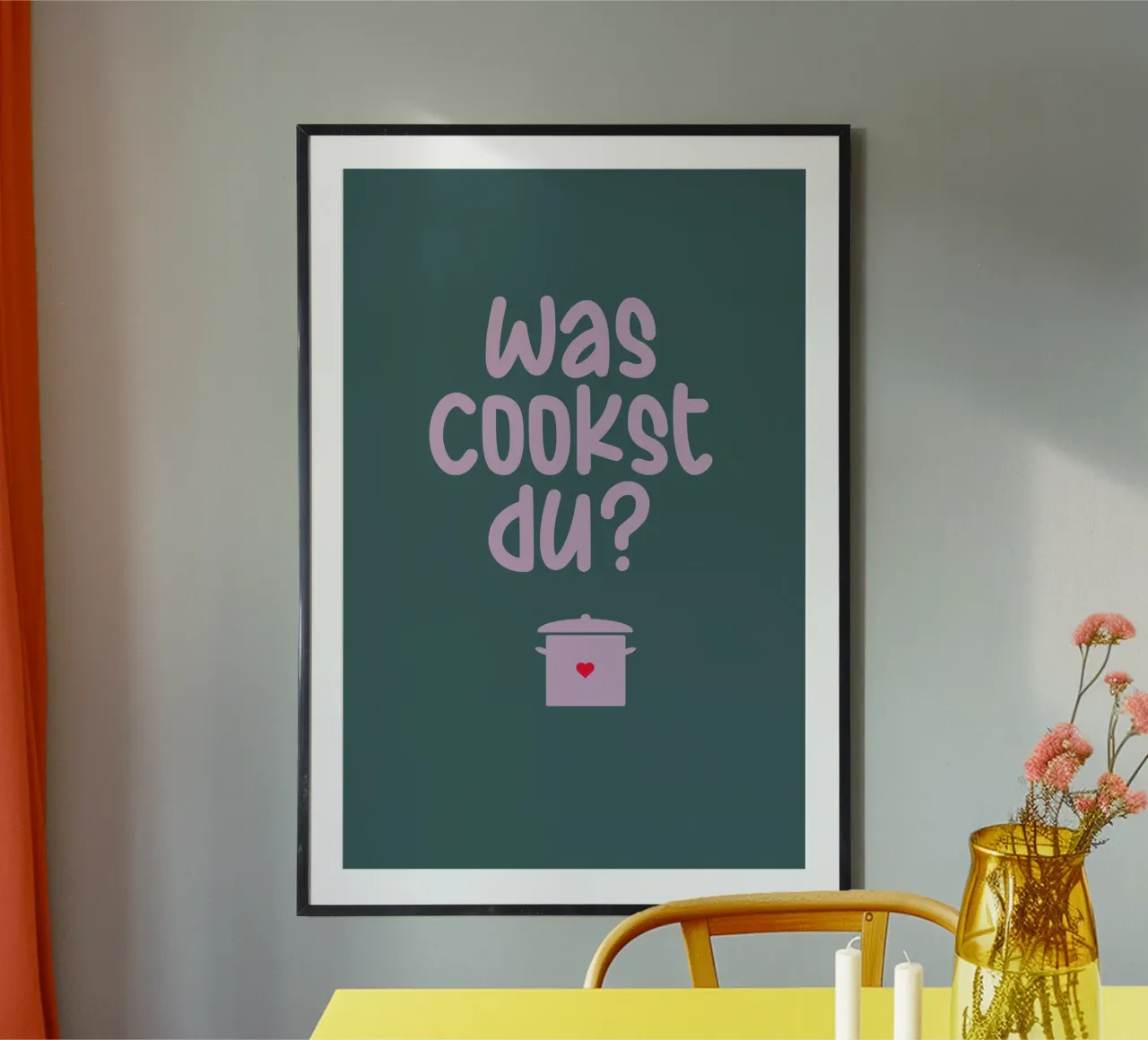 Was cookst Du? poster con telaio in legno da maramirage