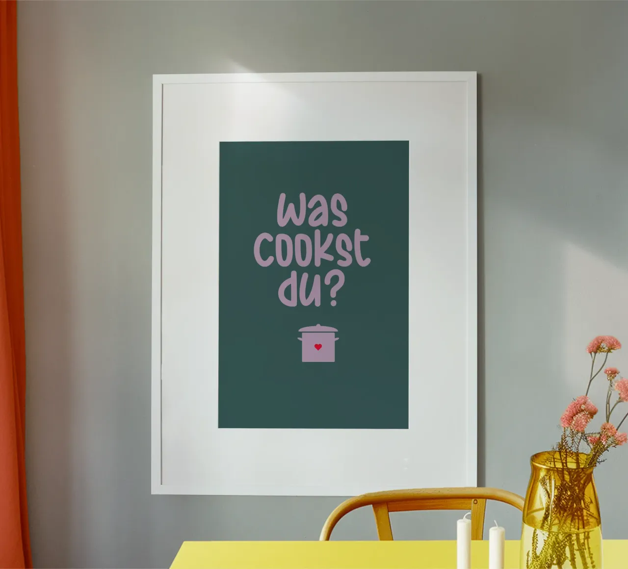 Was cookst Du? poster con telaio in legno da maramirage