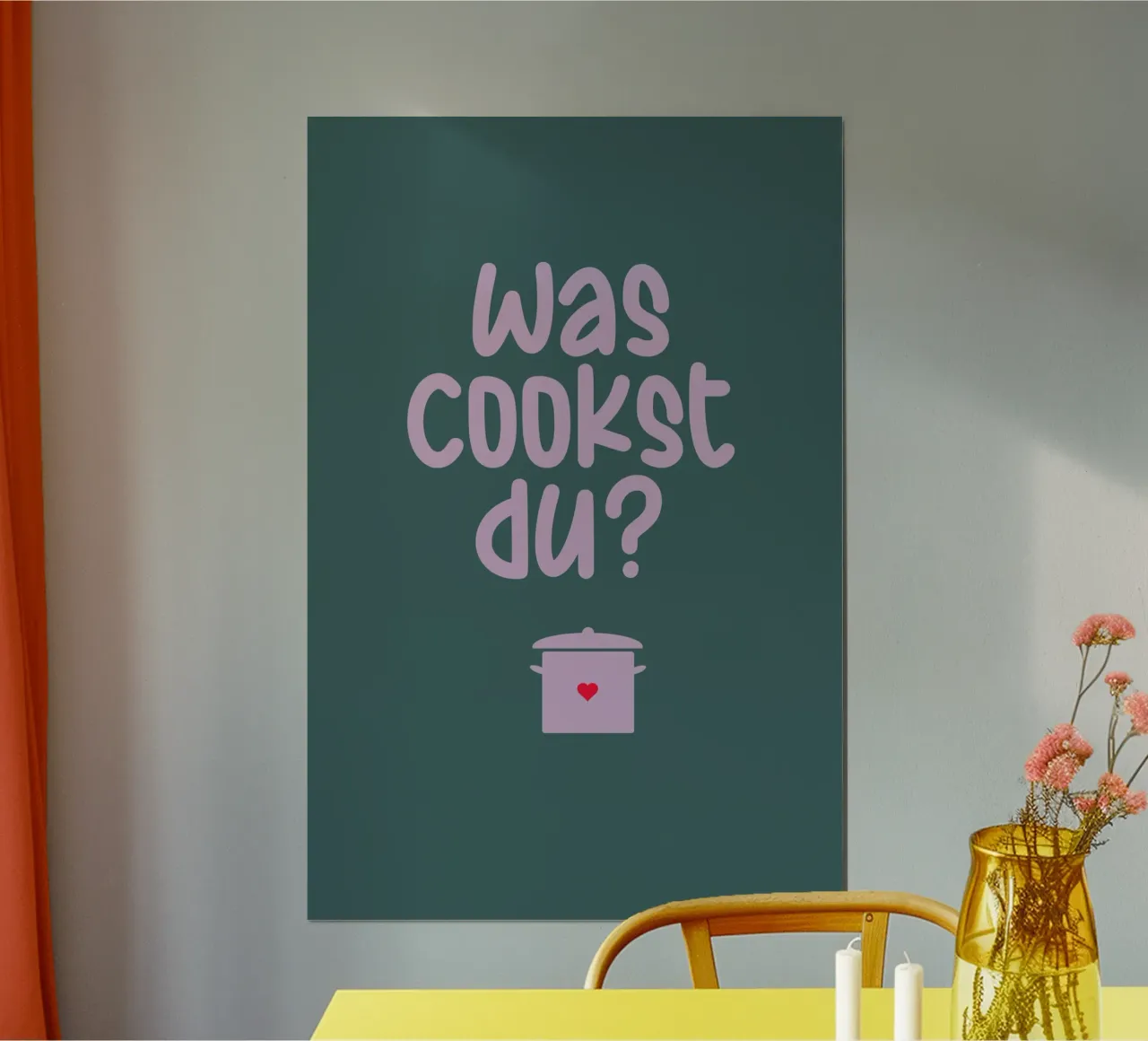 Was cookst Du? poster con telaio in legno da maramirage