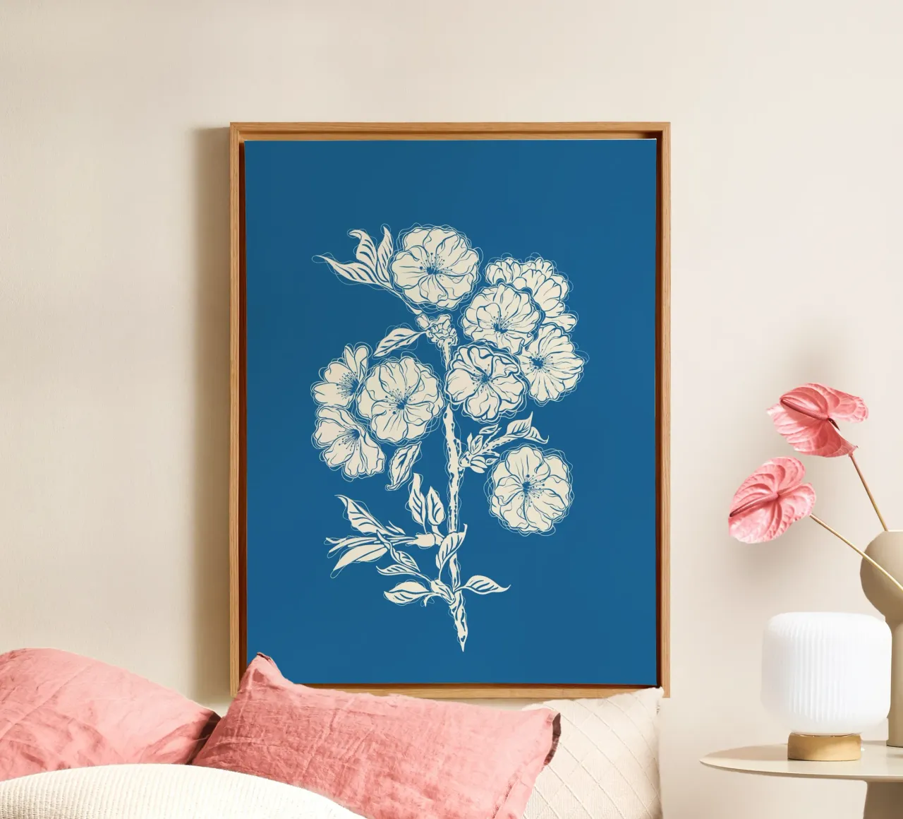 Fiori di ciliegio tela con Cornice a cassetta da Stella-Illustrations