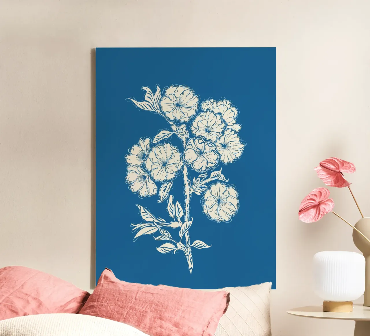 Fiori di ciliegio tela con Cornice a cassetta da Stella-Illustrations