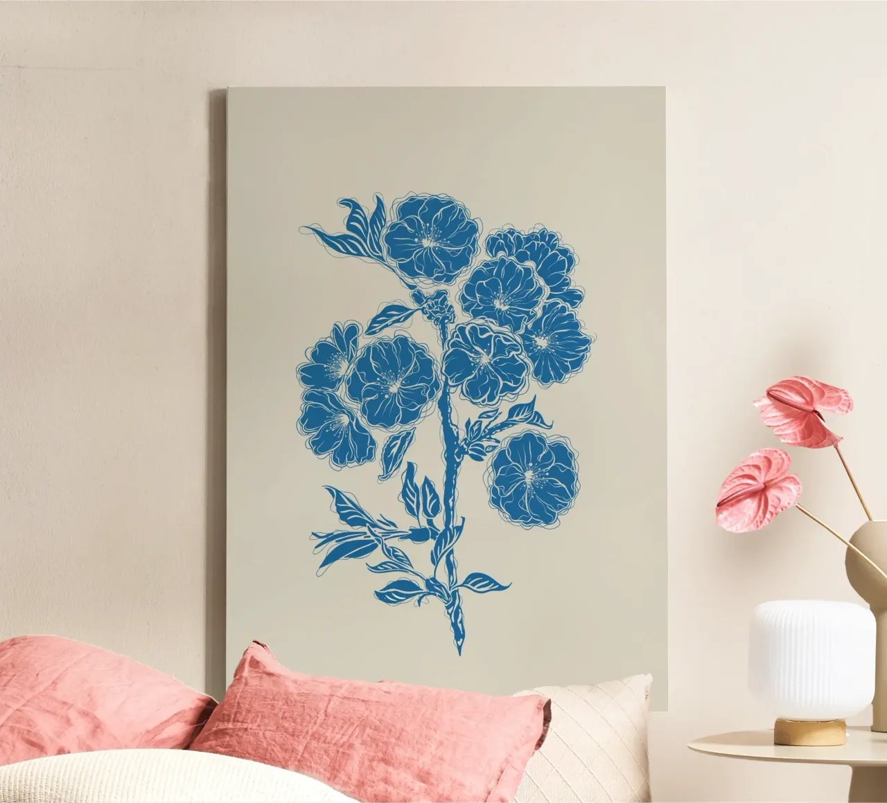 Fiori di ciliegio tela con Cornice a cassetta da Stella-Illustrations