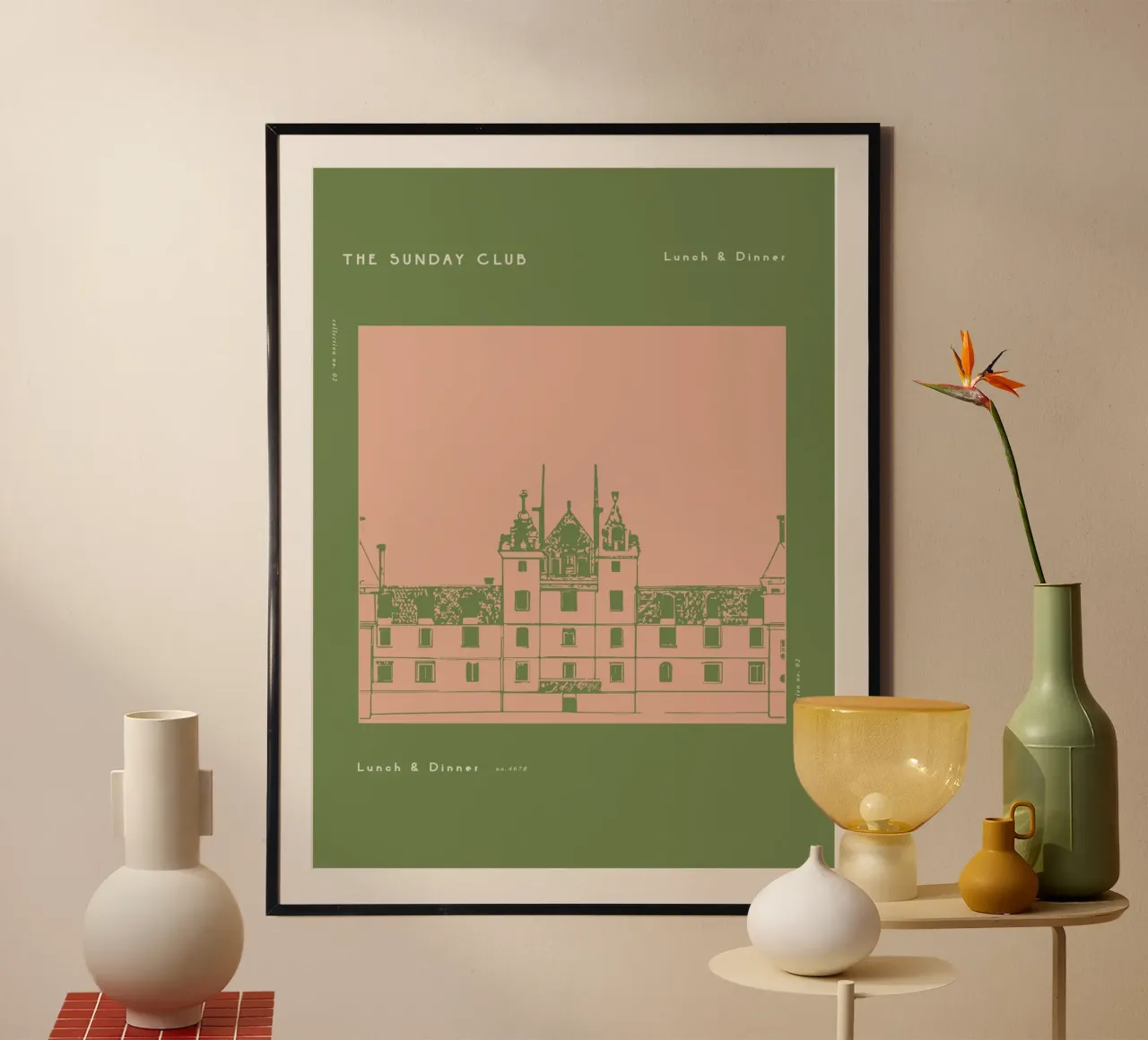 The Sunday Club No 1 poster con telaio in alluminio da treechild