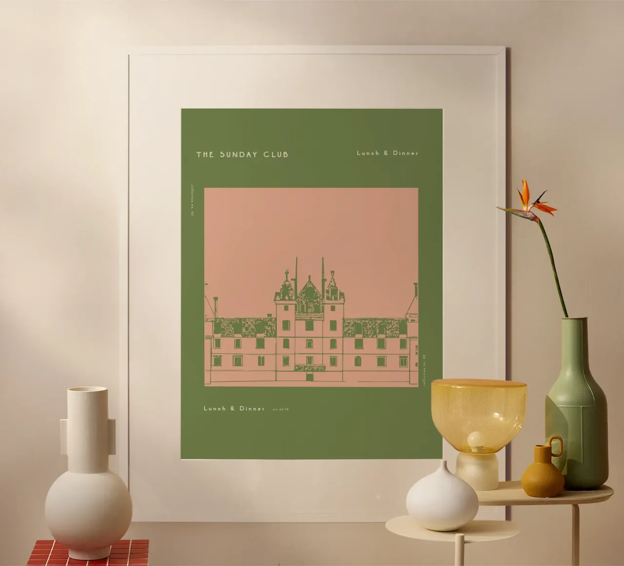 The Sunday Club No 1 poster con telaio in alluminio da treechild