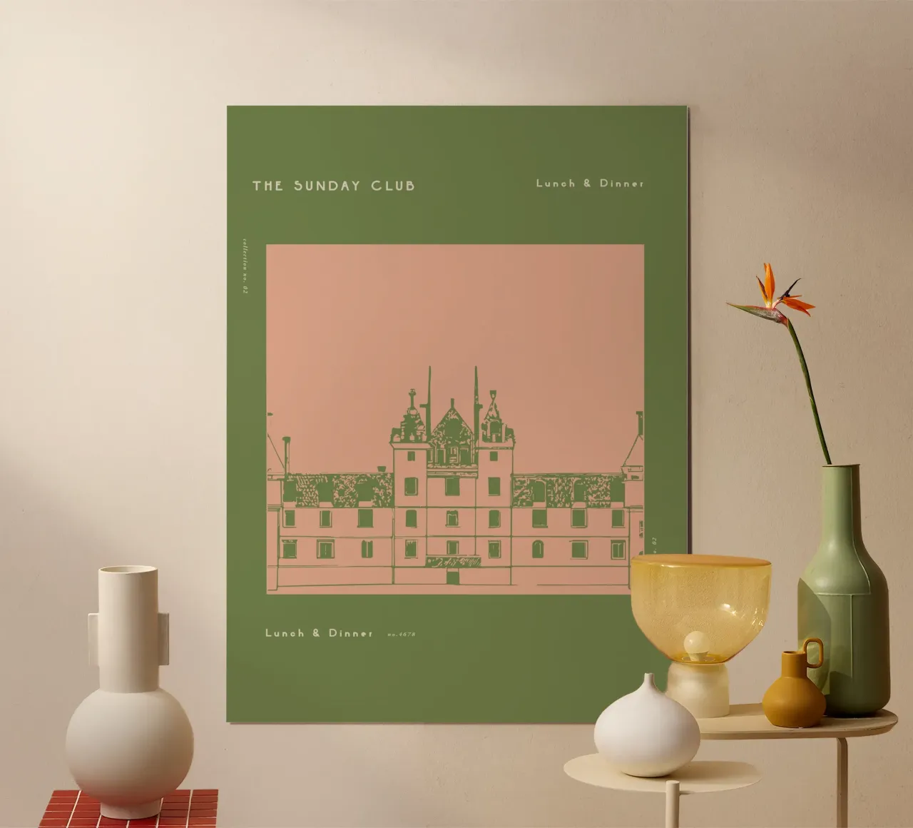 The Sunday Club No 1 poster con telaio in alluminio da treechild