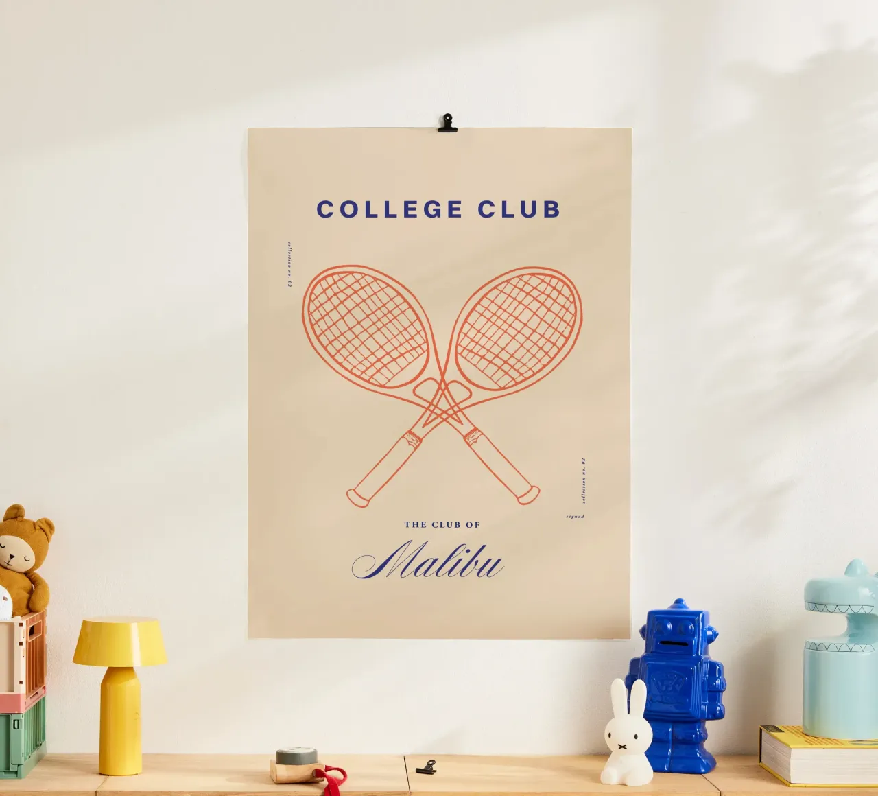 The College Club No 04 poster con telaio in plastica da treechild