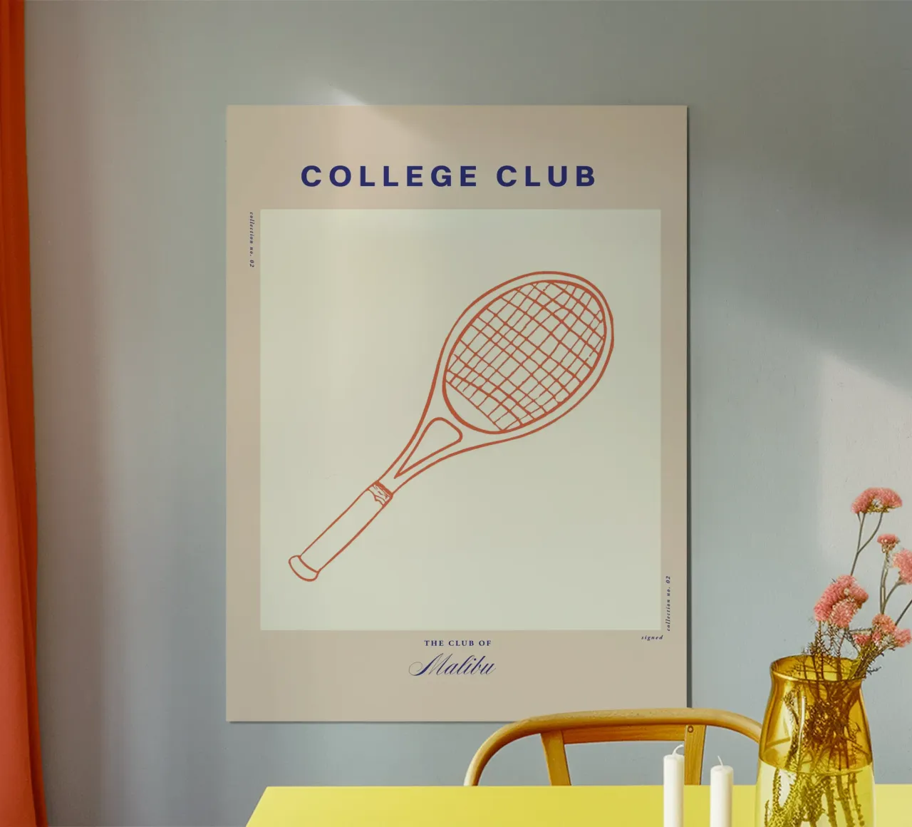 The College Club No 05 poster con telaio in alluminio da treechild