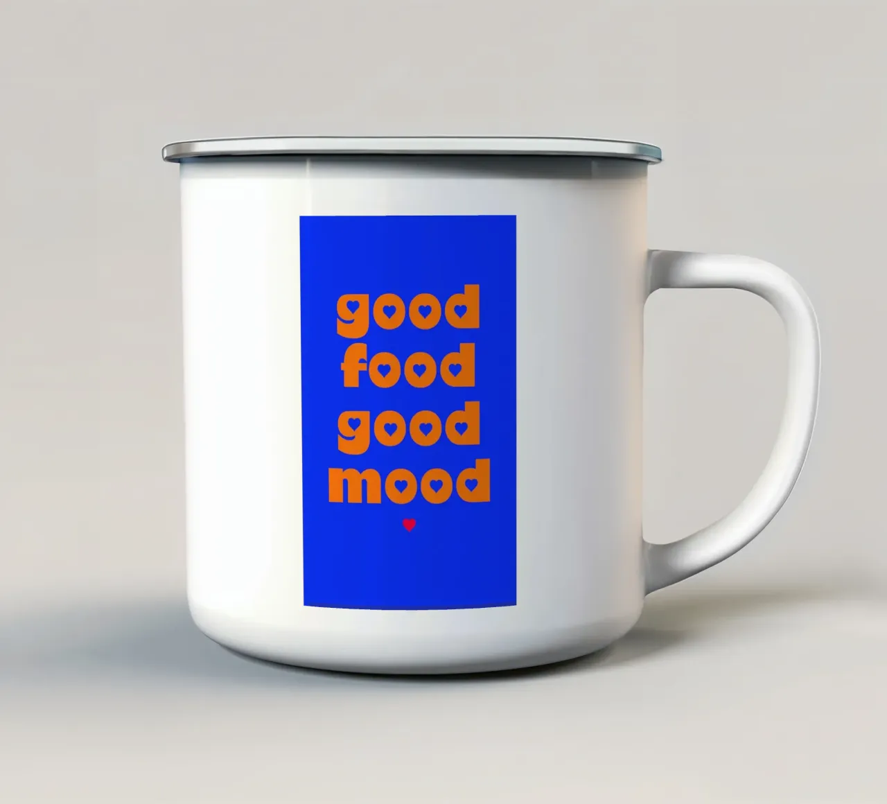 good food - good mood tazza in smalto da maramirage