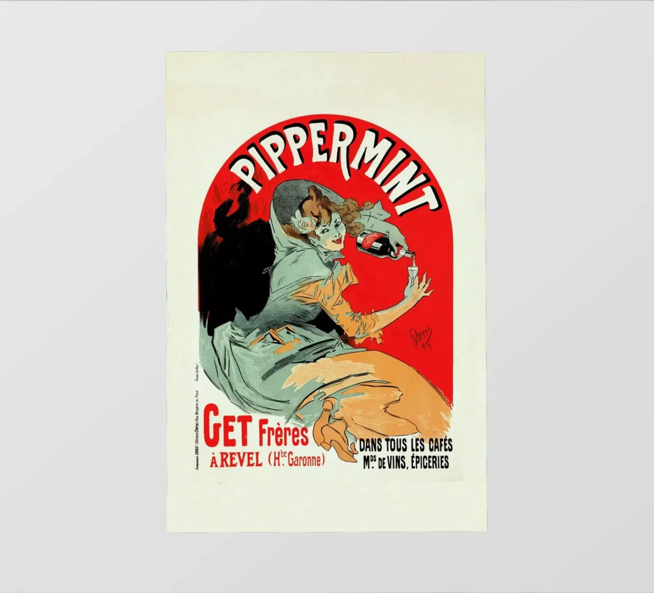 Belgium Poster for Pippermint - Jules Chéret telo in pvc da Artokoloro Quint Lox Ltd