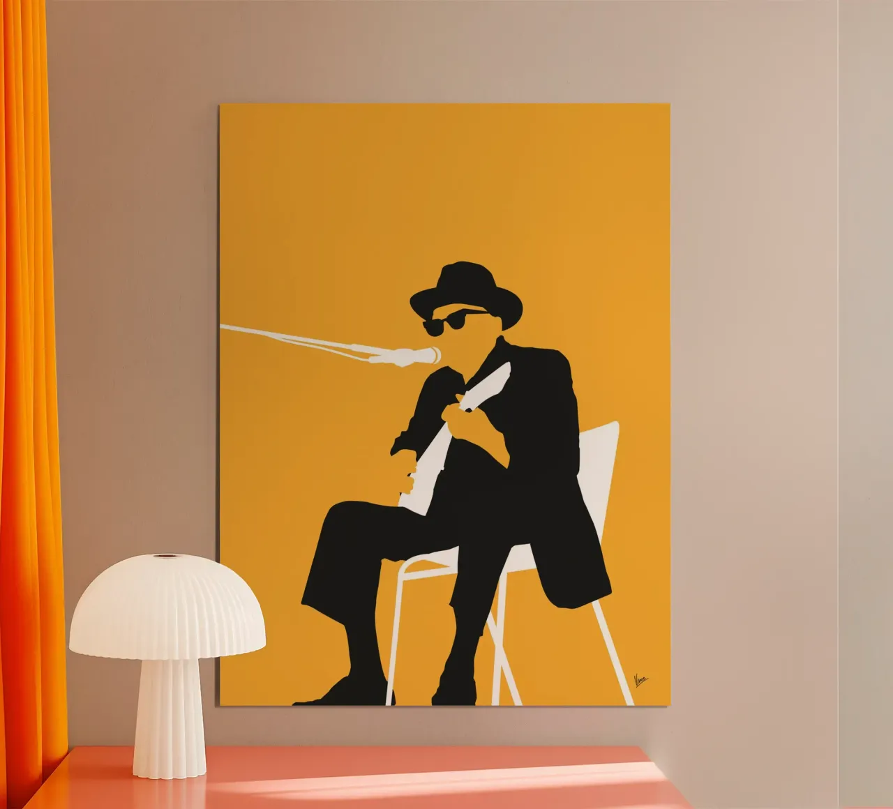 No054 JOHNNY LEE HOOKER poster con telaio in plastica da Iconic Rockstars