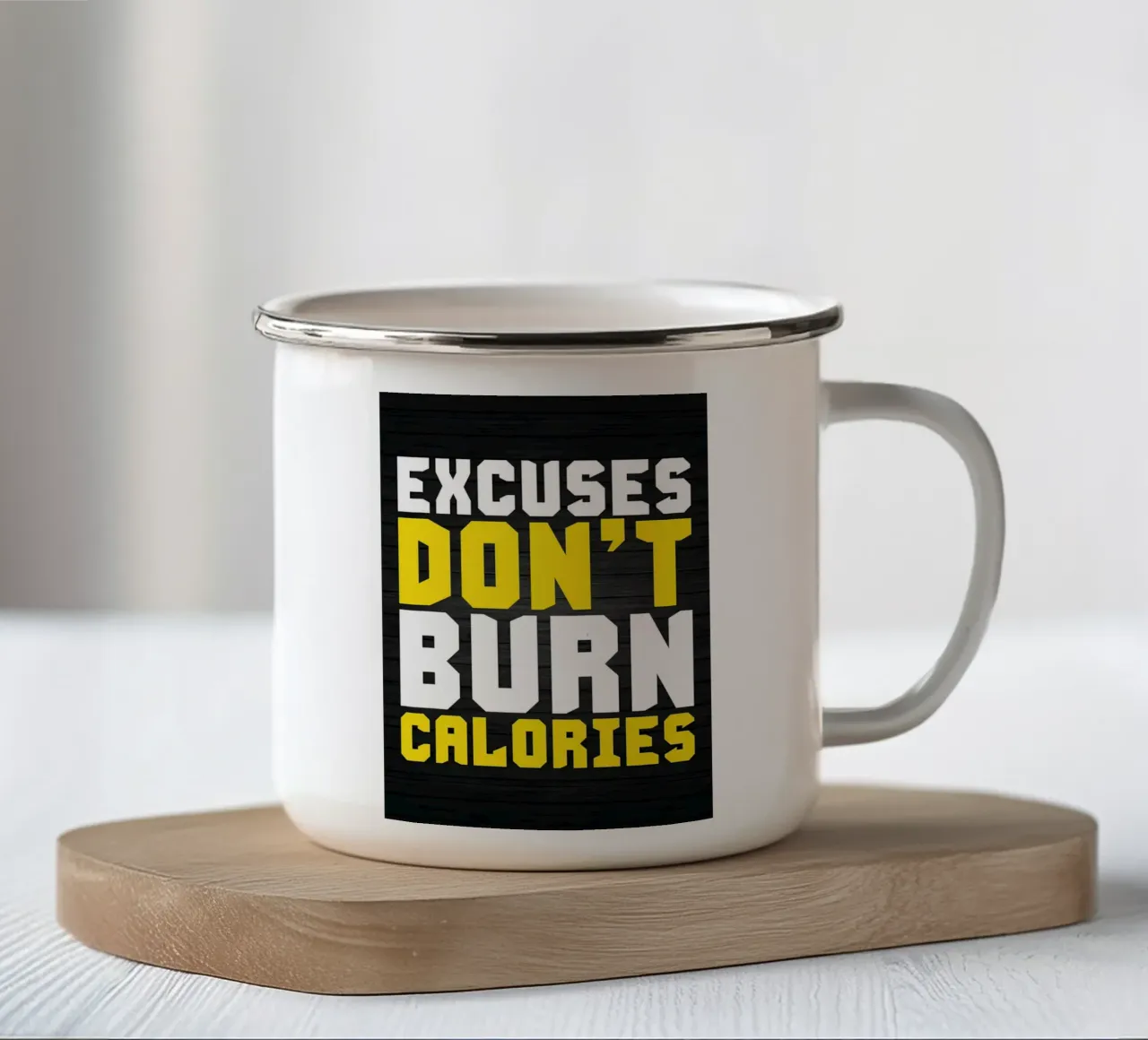Wish vs Work For It enamel mug by Aara