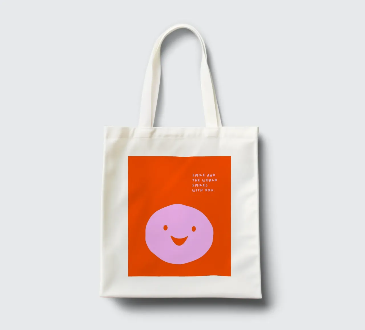 Smile and the world smiles with you borsa in juta da Ohkimiko