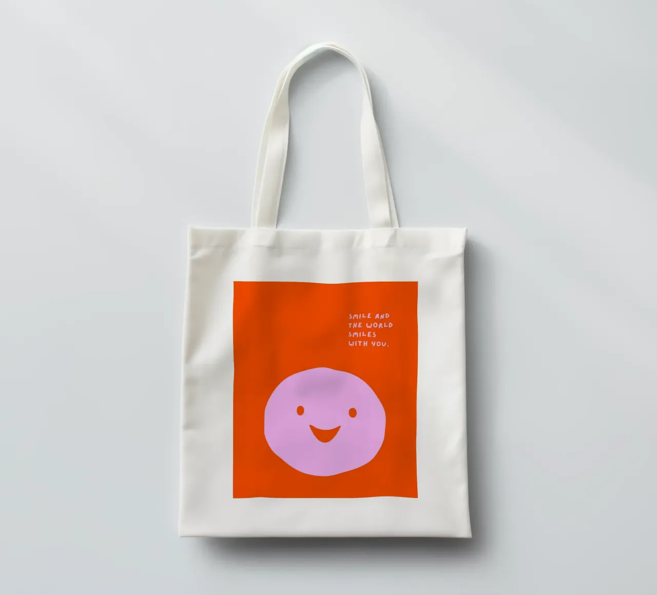 Smile and the world smiles with you borsa in juta da Ohkimiko
