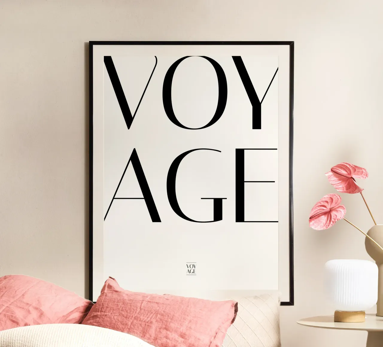 Voyage I poster con marco de madera de Bureau Purpur