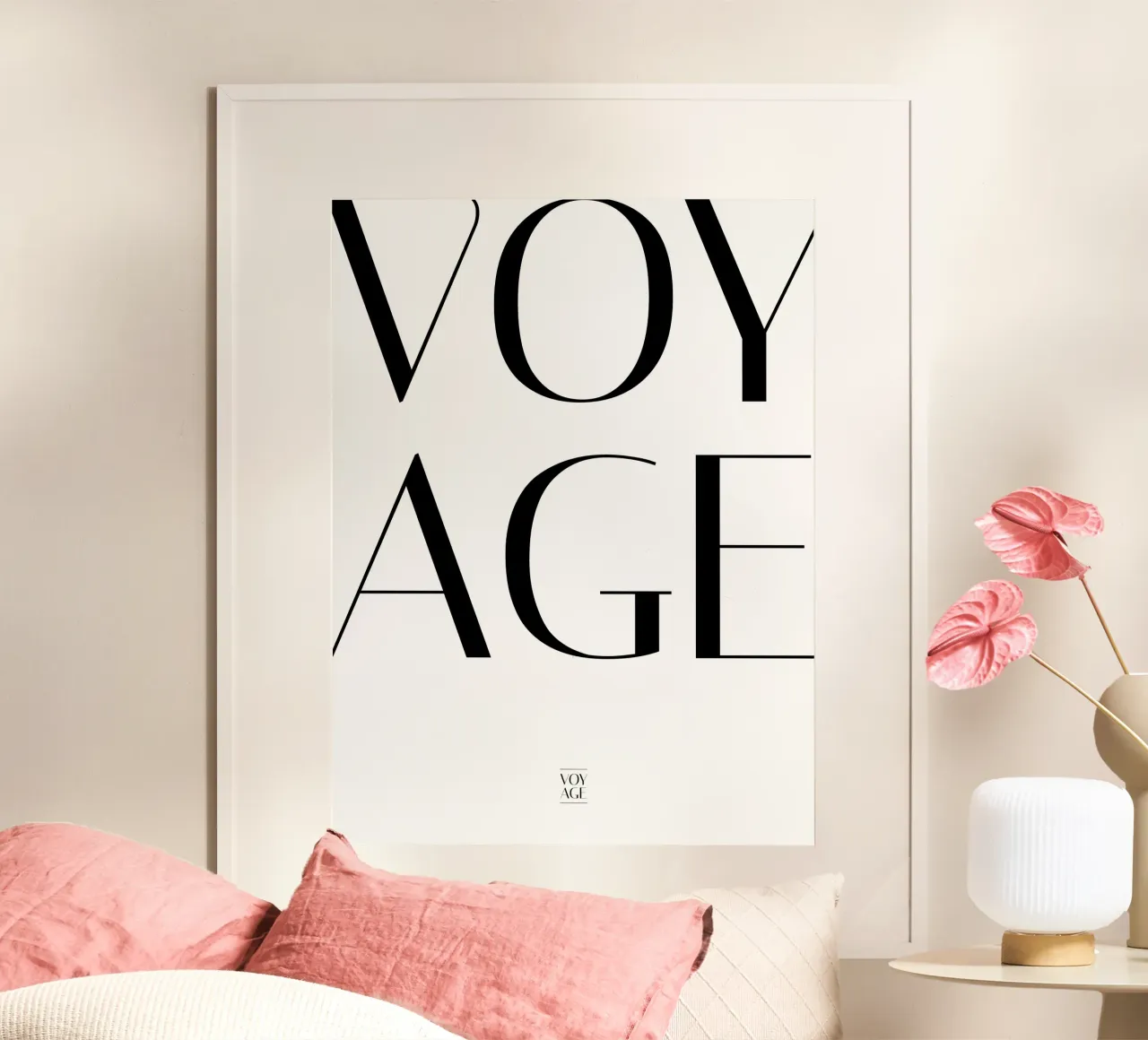 Voyage I poster con marco de madera de Bureau Purpur