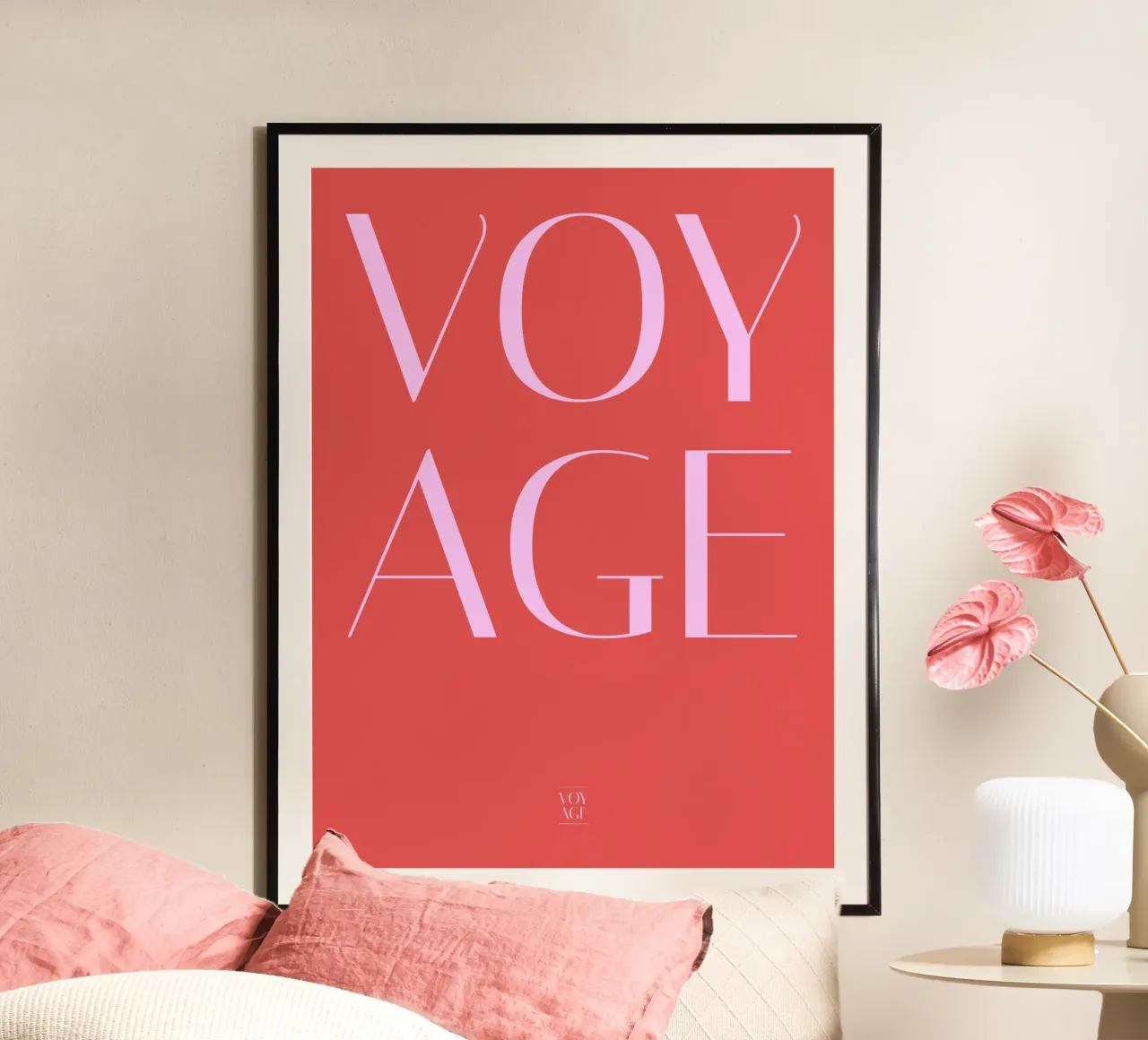 Voyage II poster con telaio in legno da Bureau Purpur