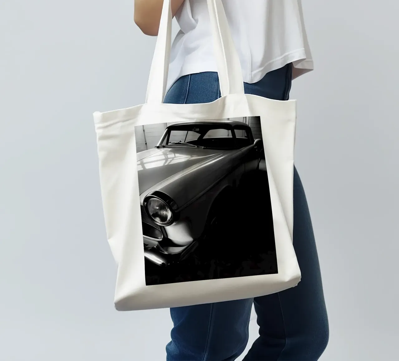 Auto d'epoca monocromatiche borsa in juta da CAR EDITION