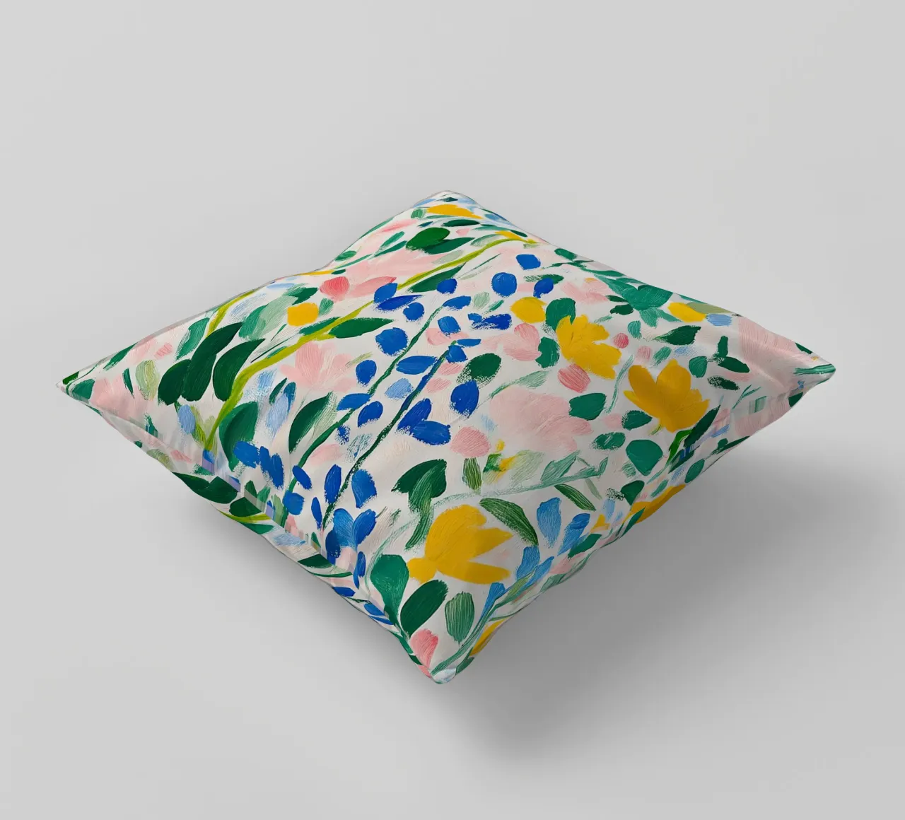 Un tripudio di colori in un mare di fiori cuscino da Nikis Art Studio