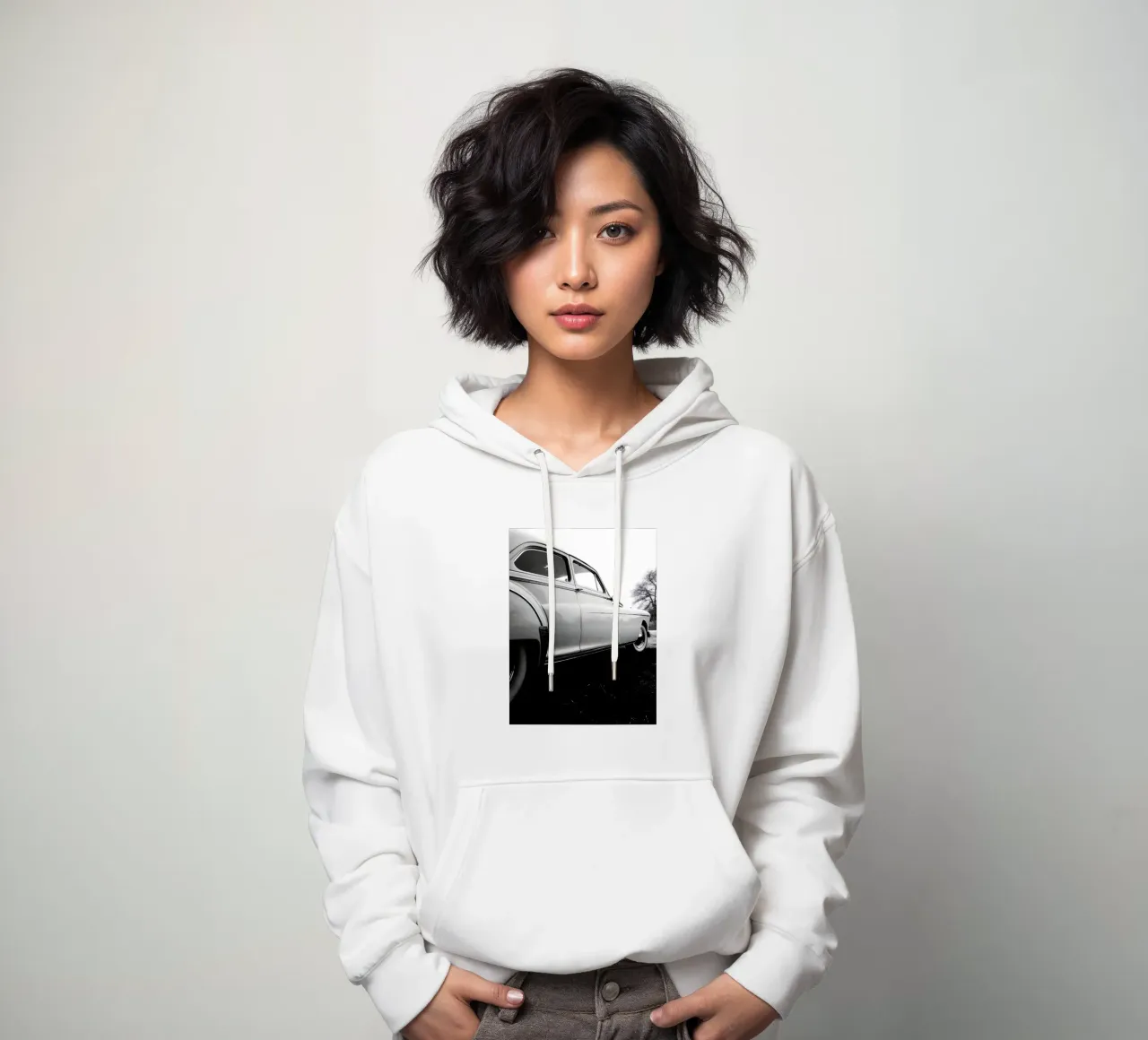 Auto d'epoca monocromatiche felpa con cappuccio da CAR EDITION