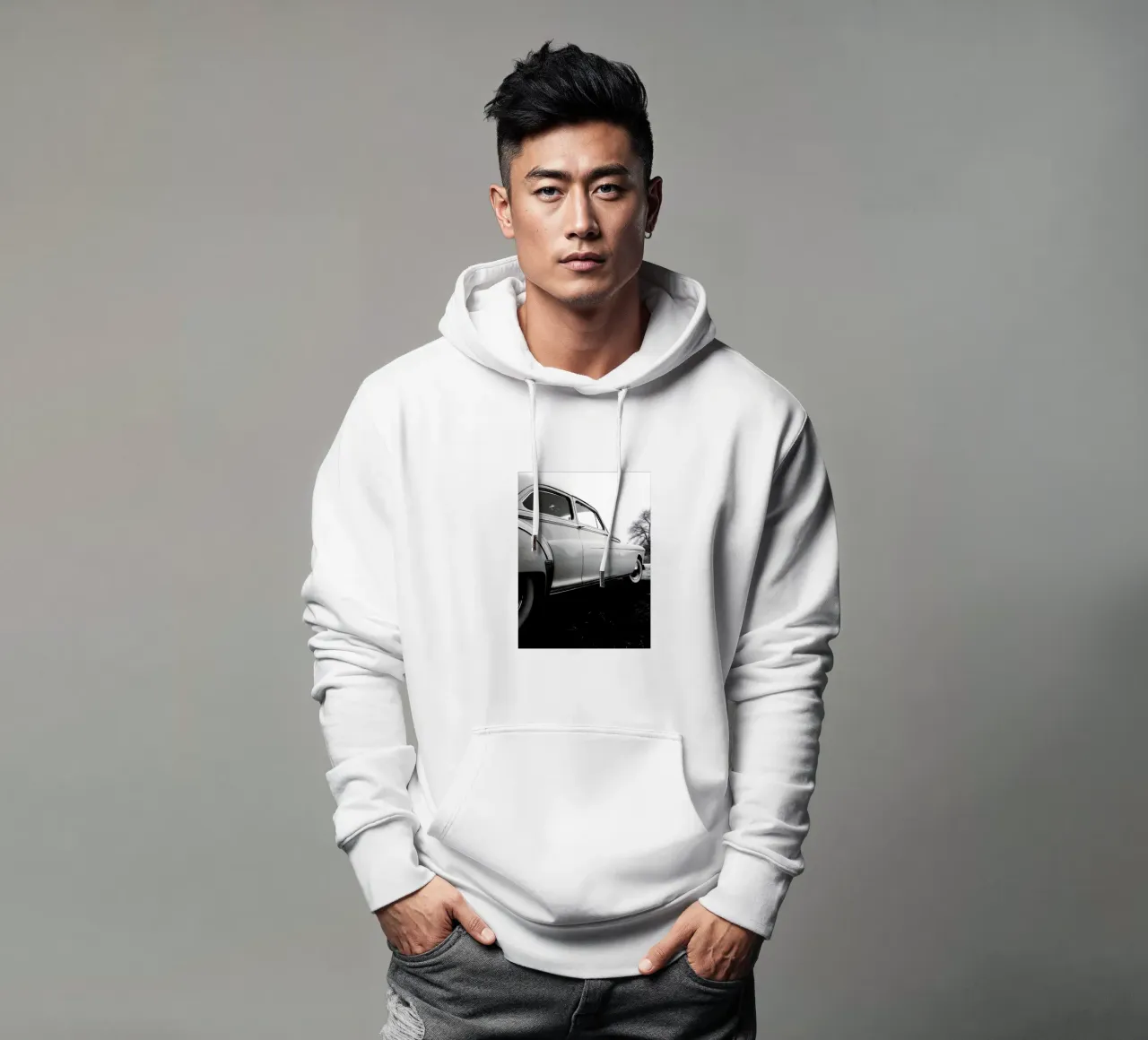 Auto d'epoca monocromatiche felpa con cappuccio da CAR EDITION