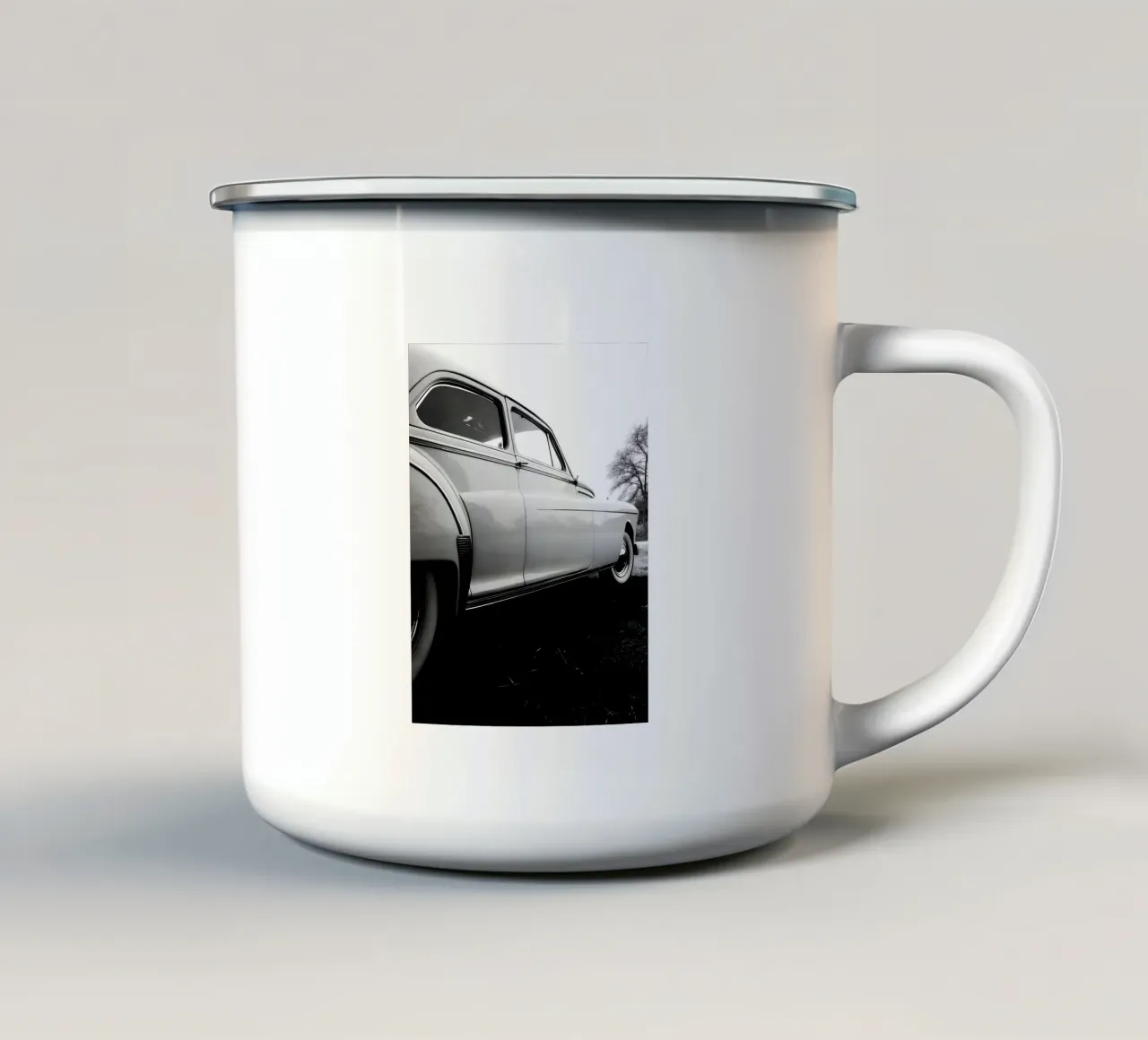 Auto d'epoca monocromatiche tazza in smalto da CAR EDITION