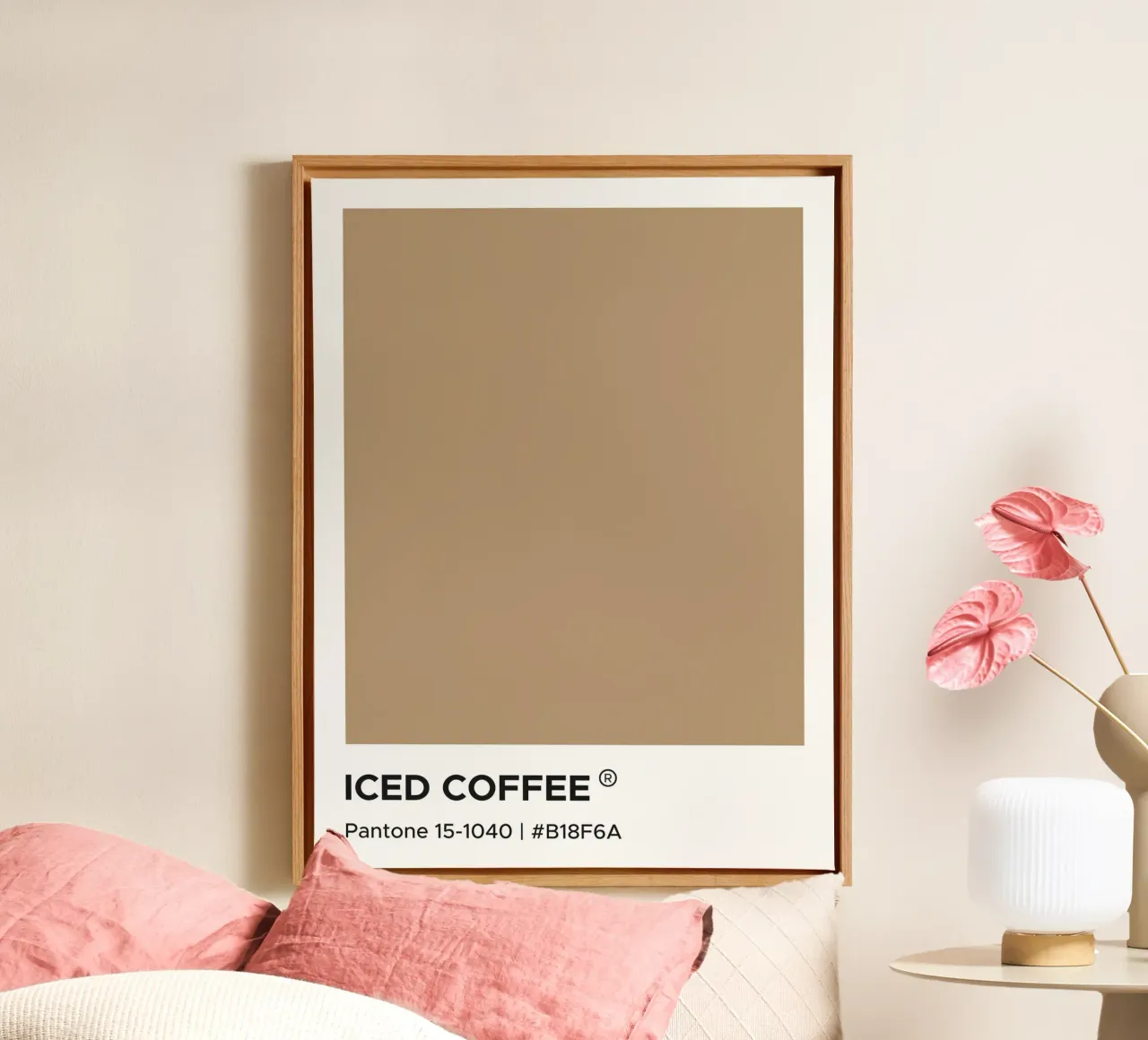 Caffè freddo Pantone tela con Cornice a cassetta da Paigaam Studio
