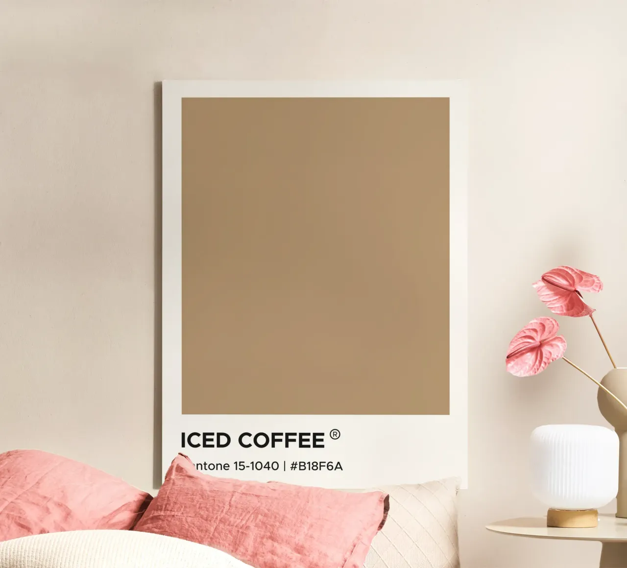 Caffè freddo Pantone tela con Cornice a cassetta da Paigaam Studio