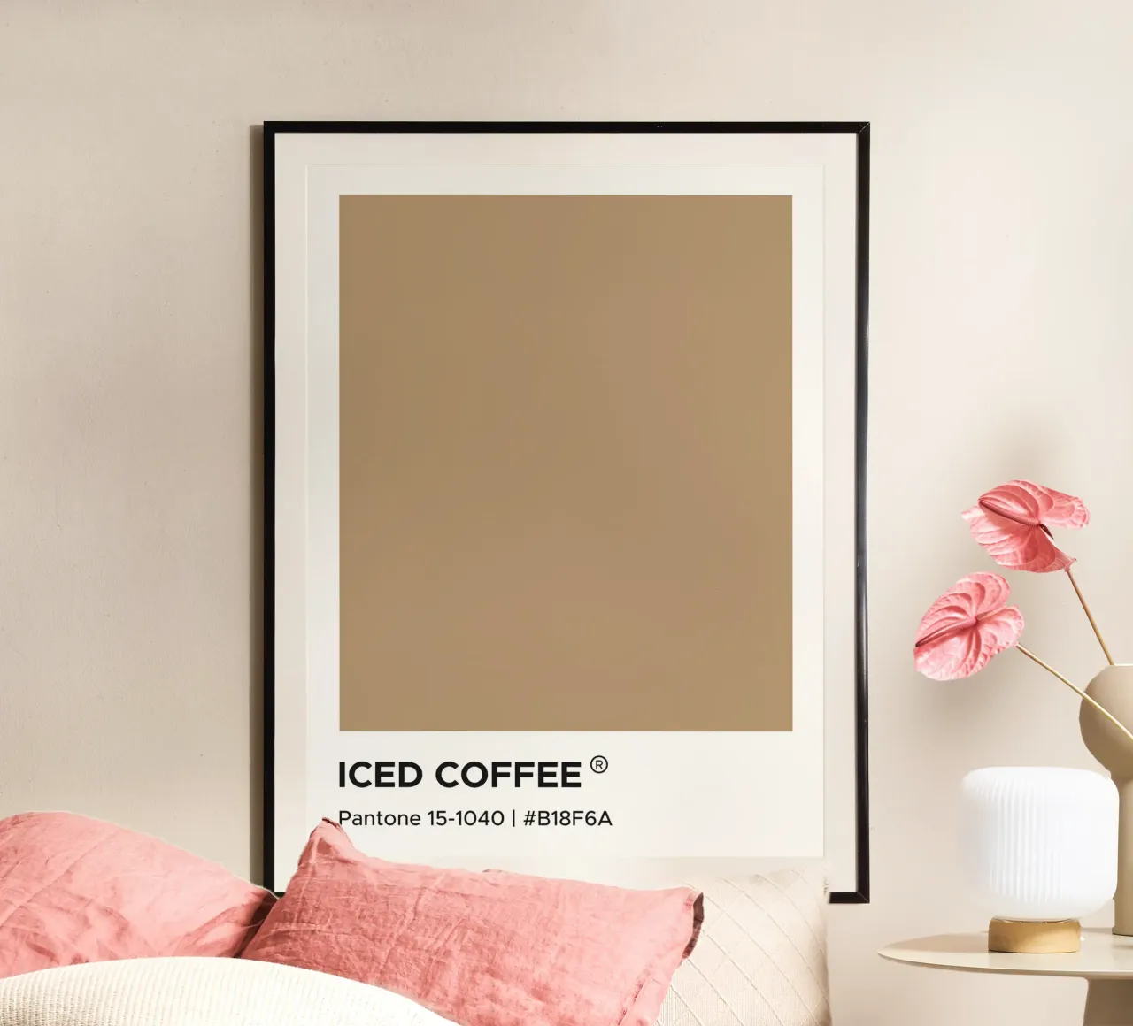 Ijskoffie Pantone poster van Paigaam Studio