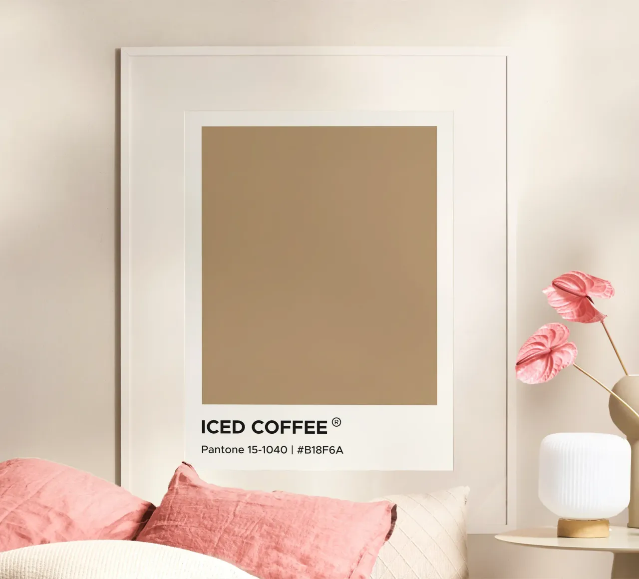 Ijskoffie Pantone poster van Paigaam Studio