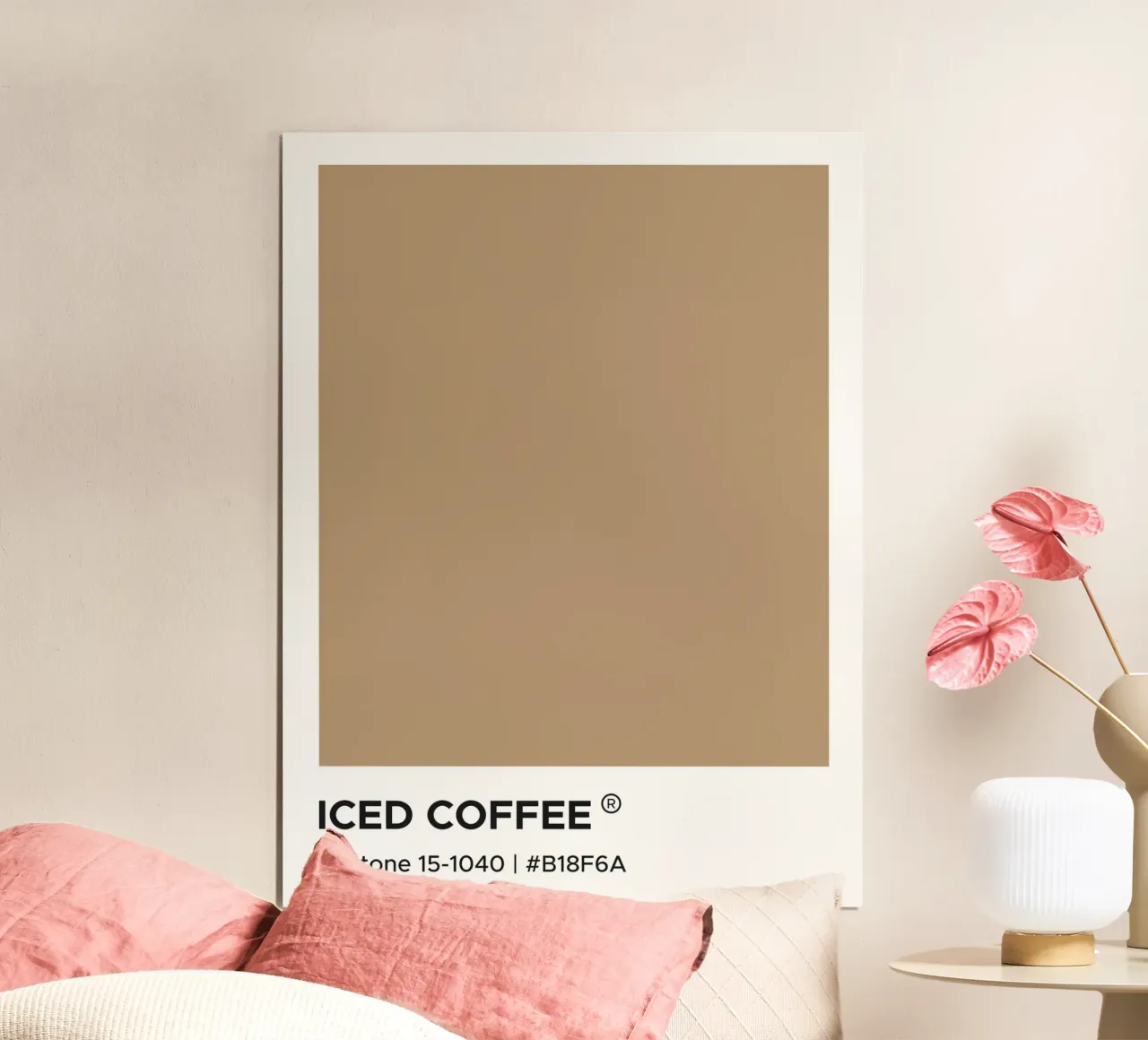 Ijskoffie Pantone poster van Paigaam Studio