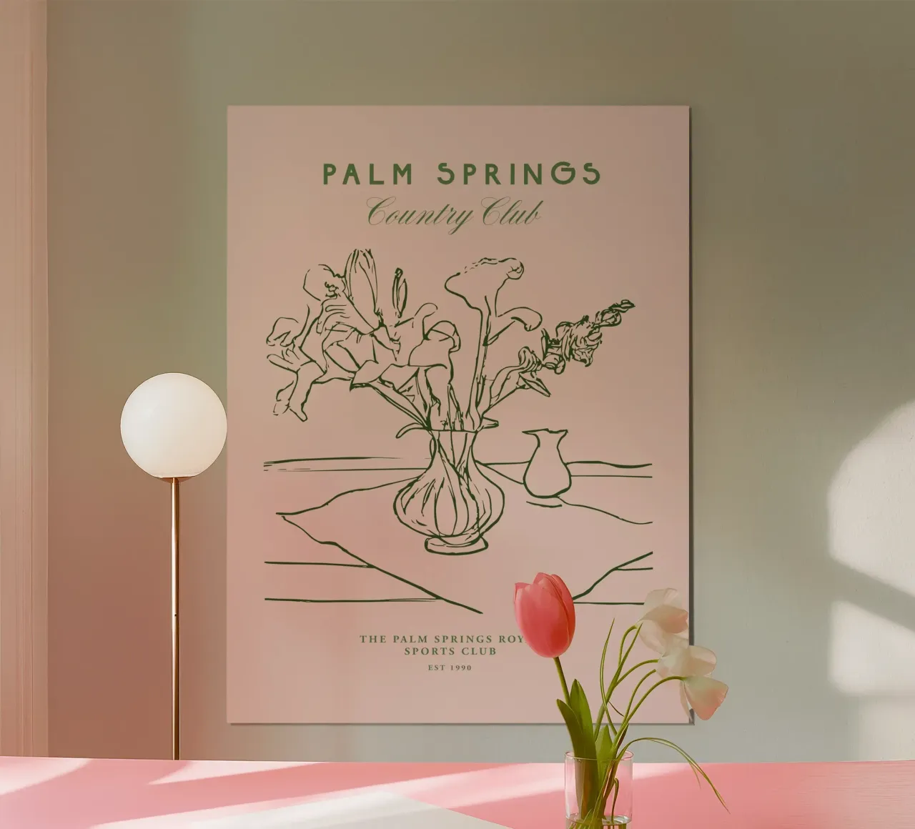 Palm Springs Club No 02 poster con telaio in alluminio da treechild
