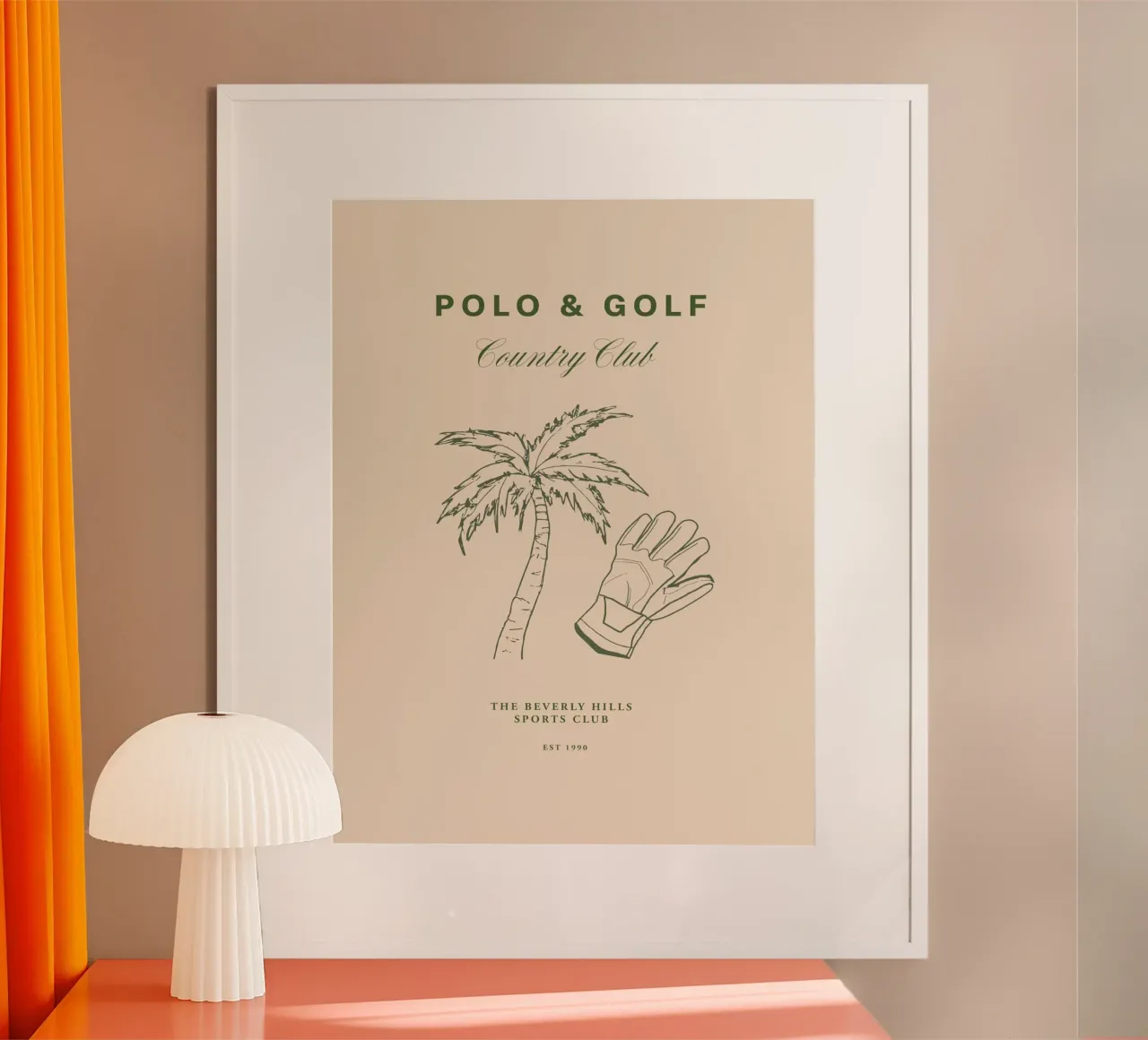 Polo And Golf No 01 poster con telaio in legno da treechild