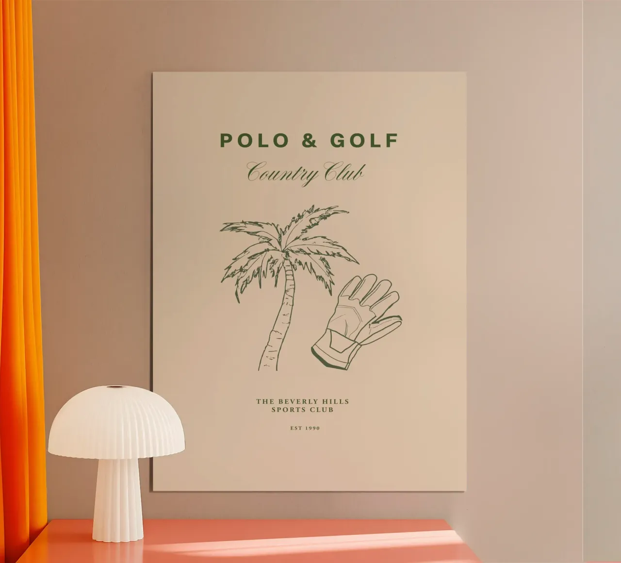 Polo And Golf No 01 poster con telaio in legno da treechild