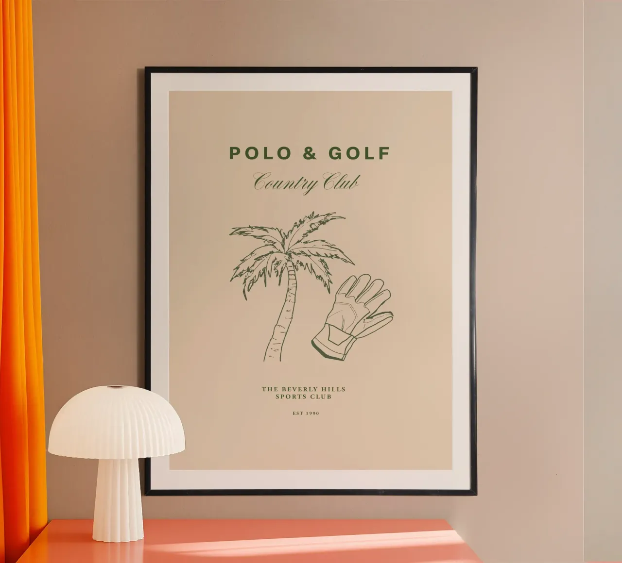 Polo And Golf No 01 poster con telaio in legno da treechild