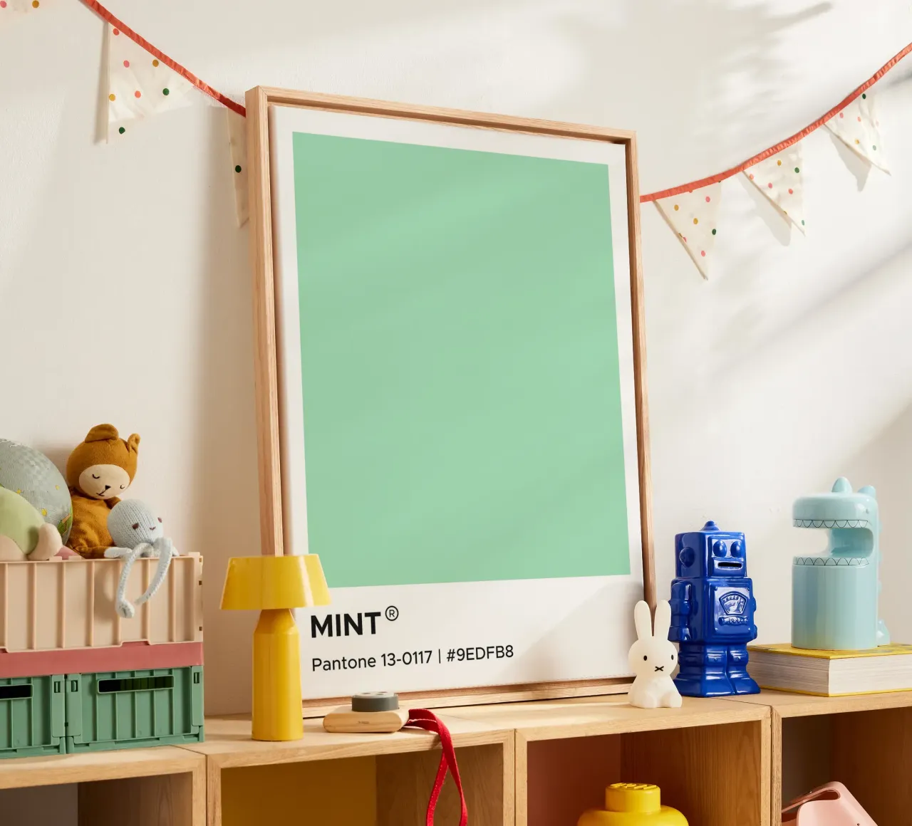 Mint Pantone canvas met Baklijst van Paigaam Studio
