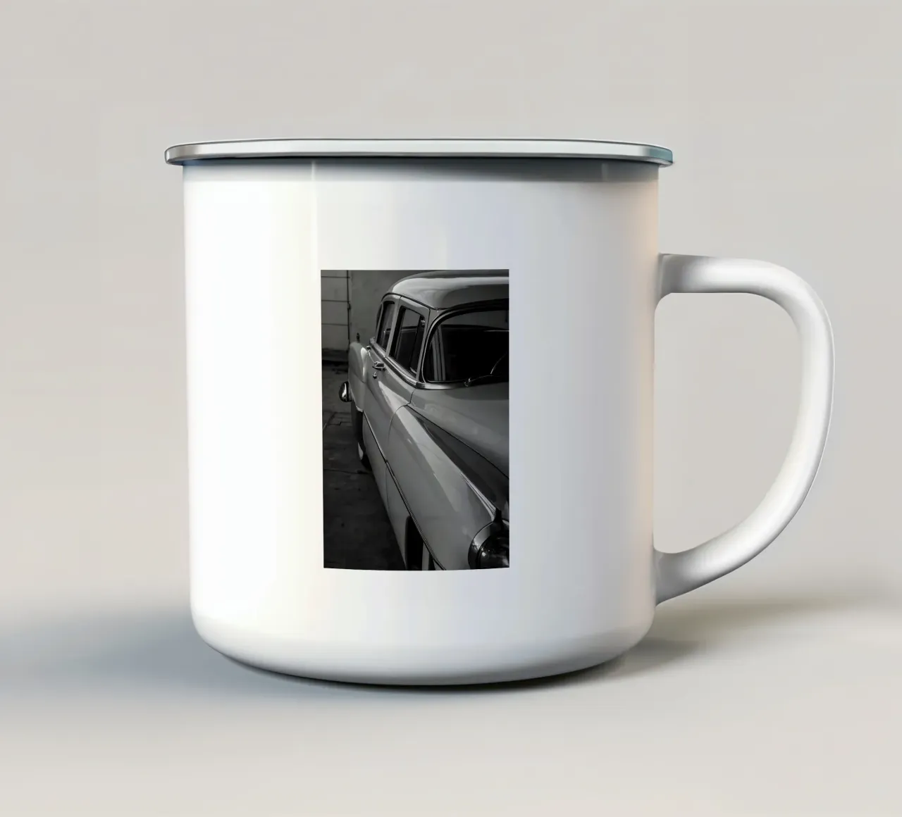 Auto d'epoca monocromatiche tazza in smalto da CAR EDITION