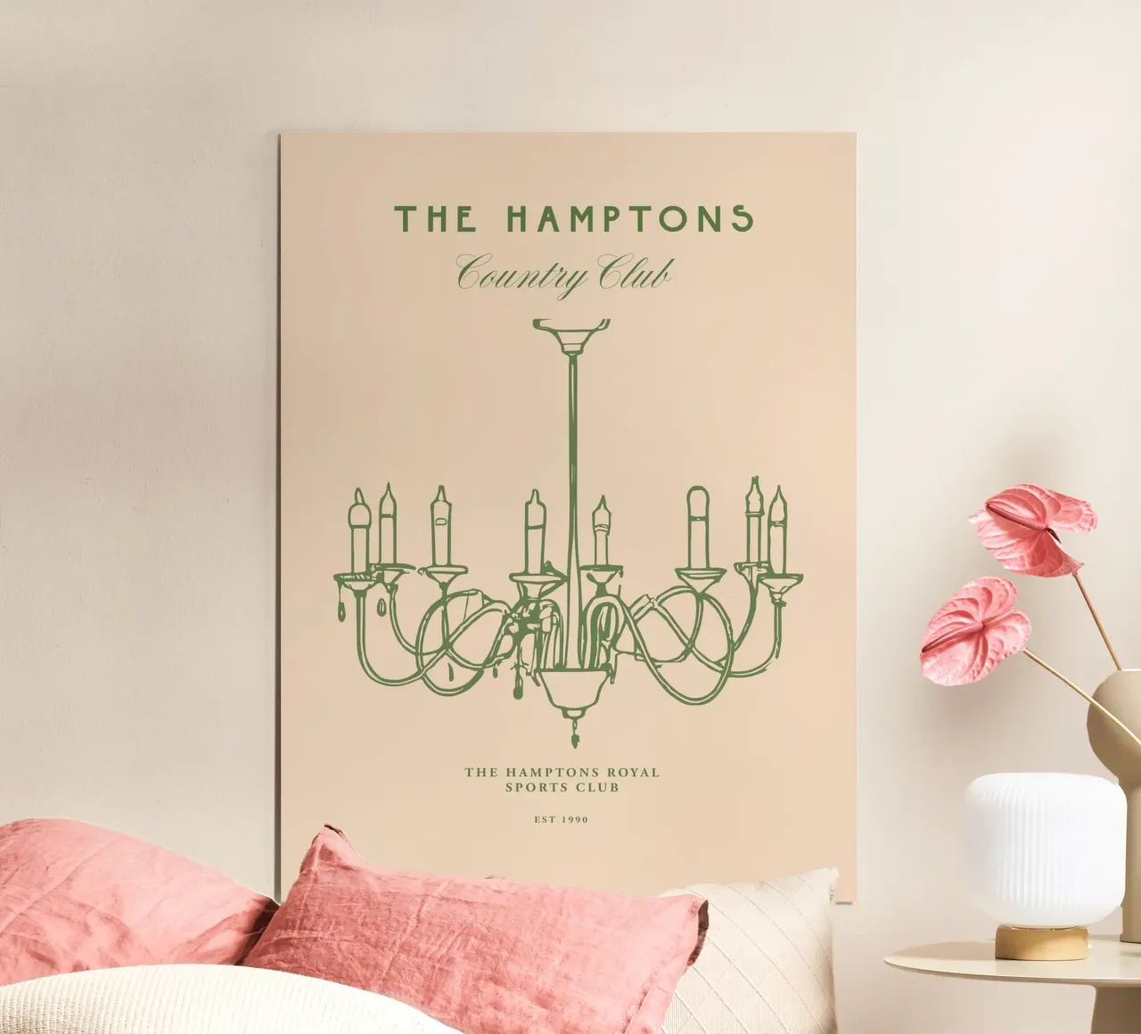 The Hamptons Country Club No 01 poster con telaio in legno da treechild