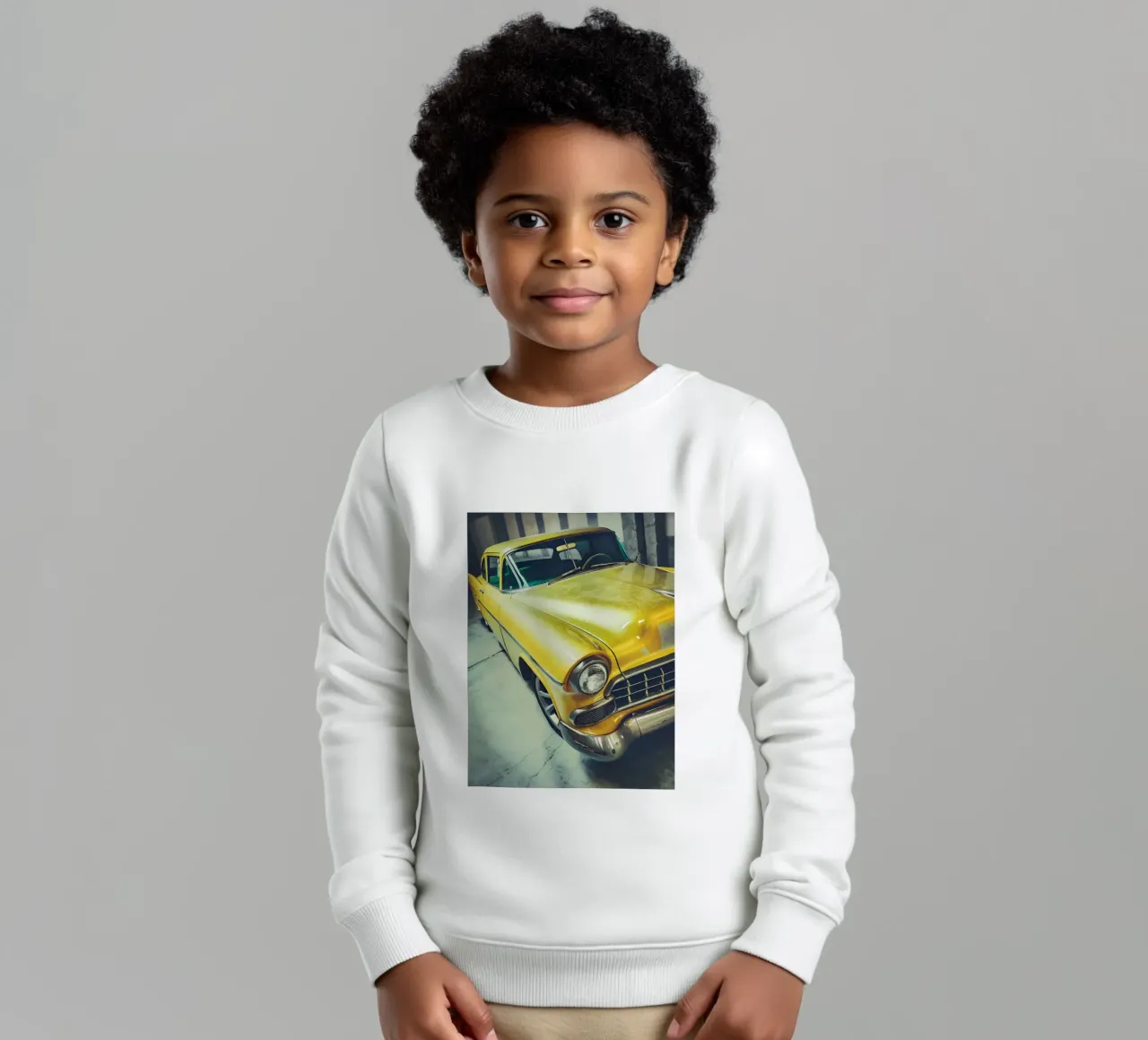 Auto d'epoca gialla felpa bambino da CAR EDITION